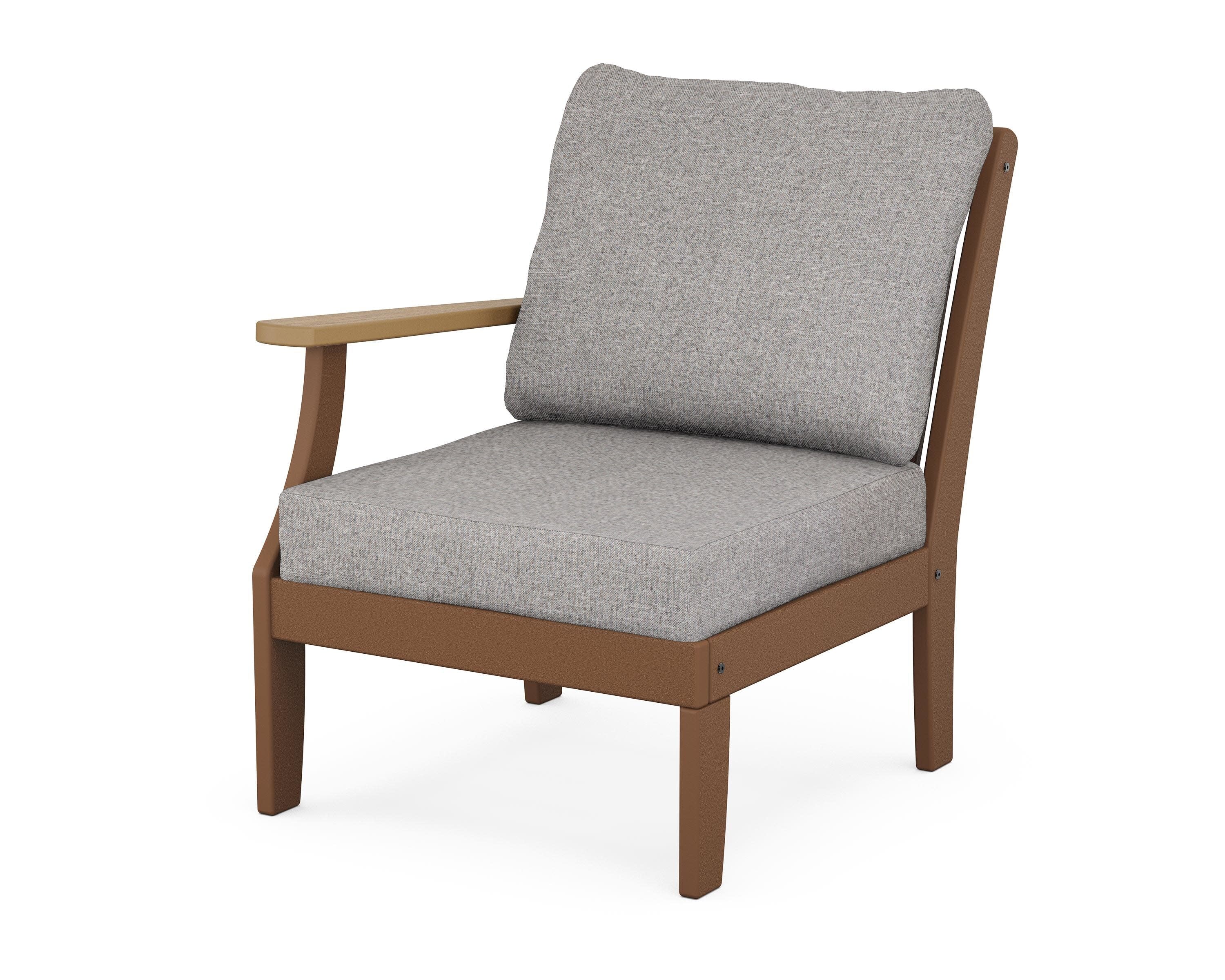 Braxton Modular Left Arm Chair in Teak / Natural / Grey Mist