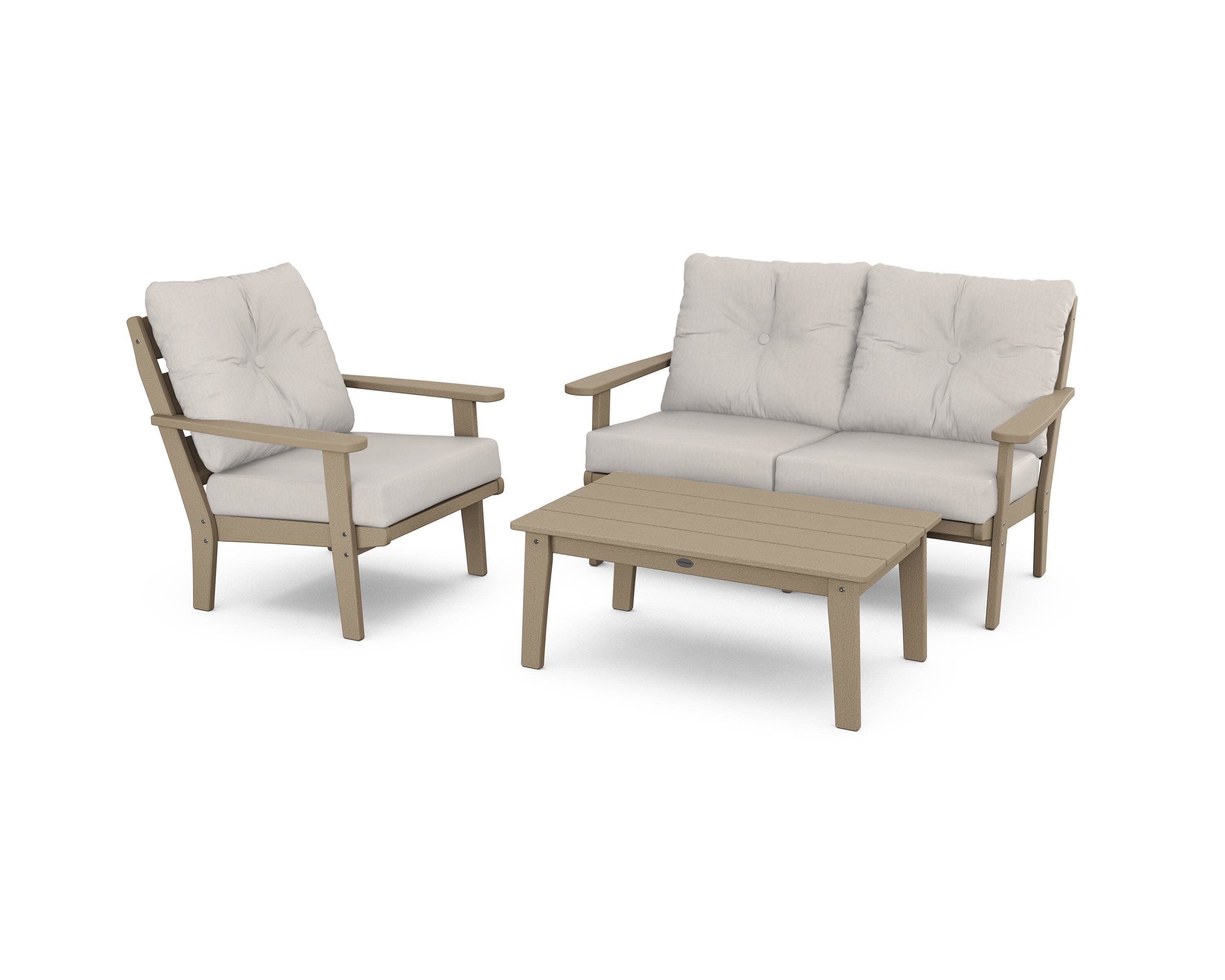 Lakeside 3-Piece Deep Seating Set in Vintage Sahara / Cast Ash