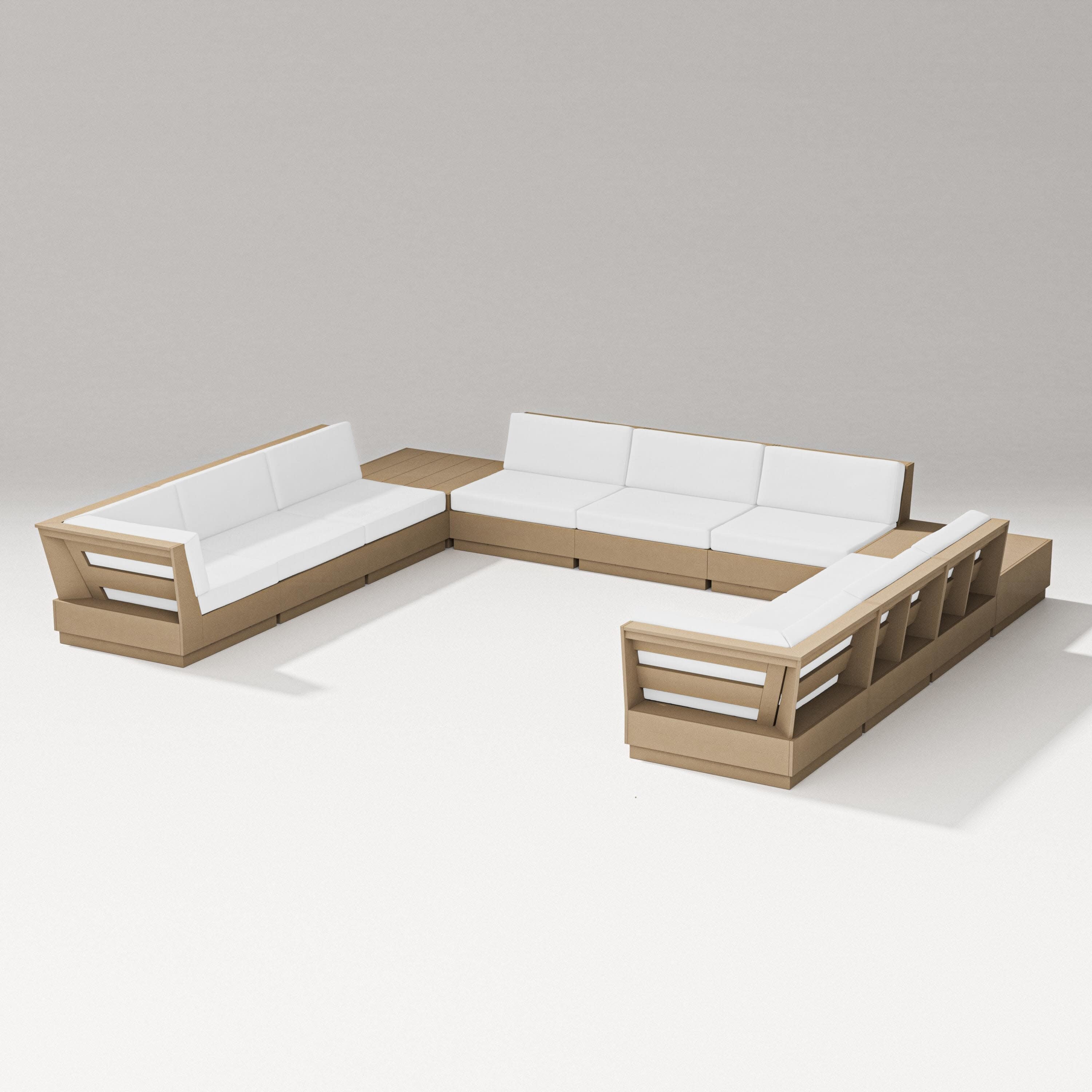 Elevate 11-Piece U-Shaped Sofa Sectional in Vintage Sahara / Natural