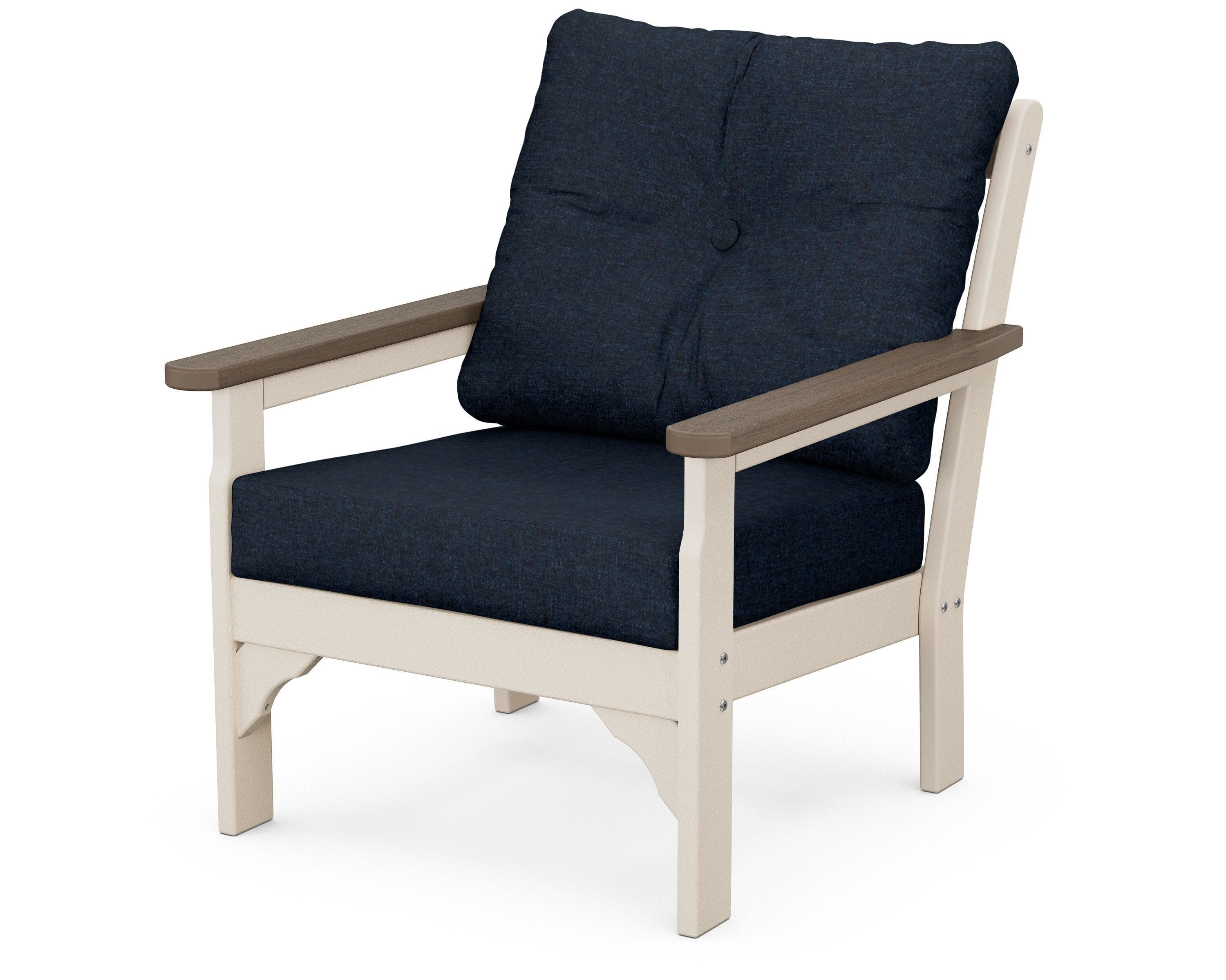 Vineyard Deep Seating Chair in Sand / Kona / Marine Indigo