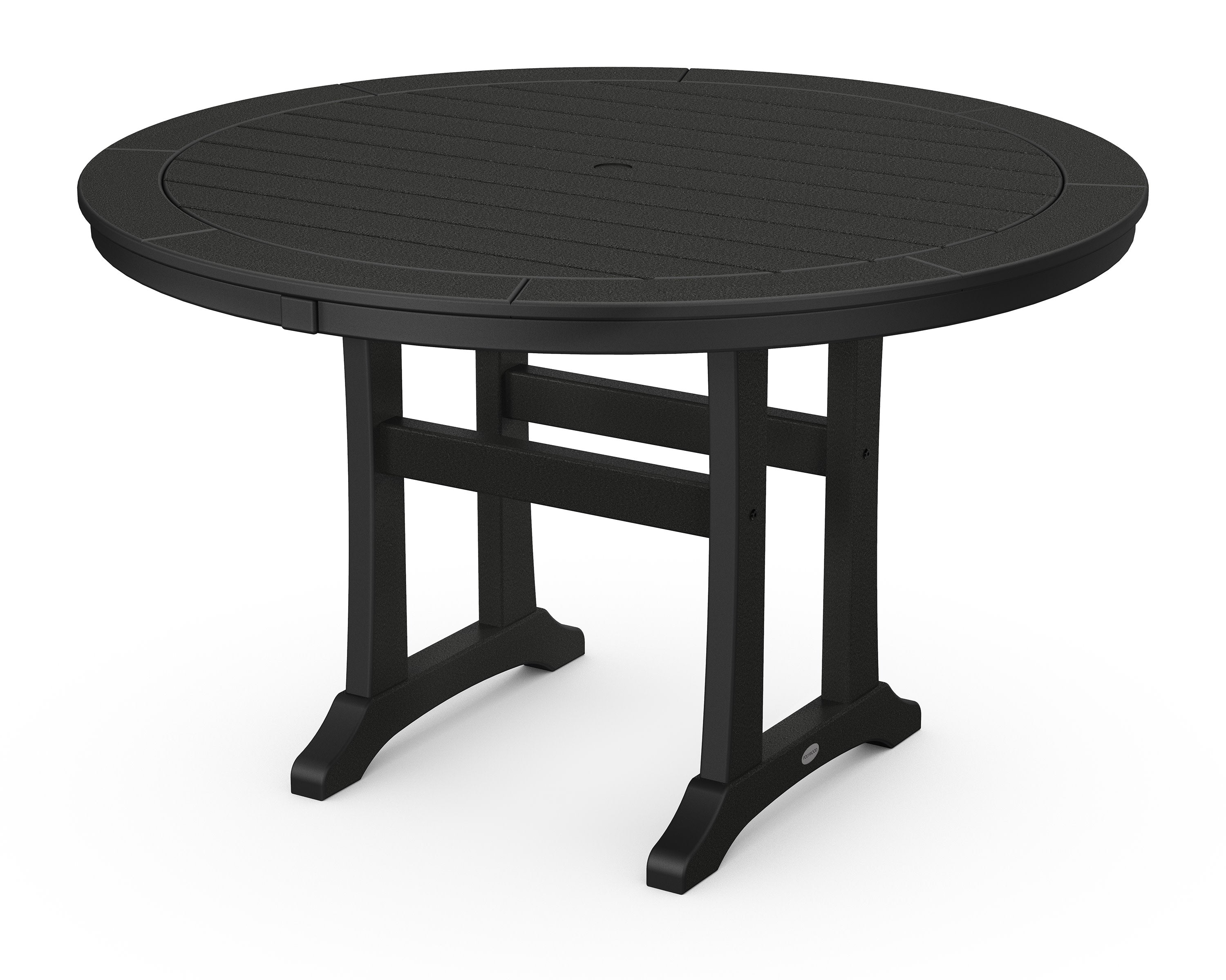 Nautical Trestle 48" Round Dining Table in Black