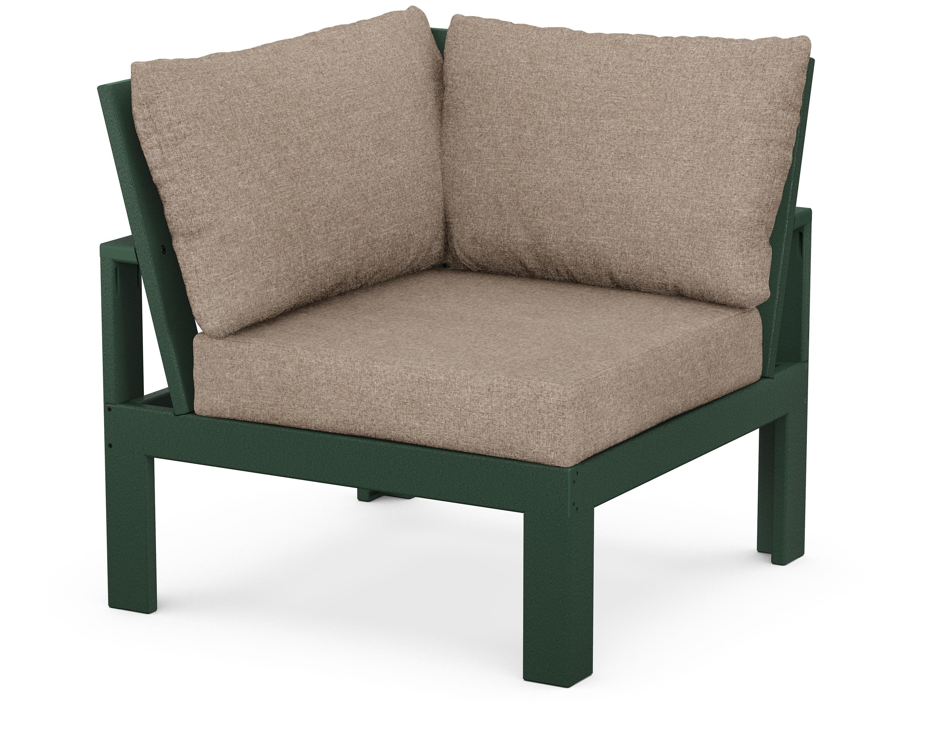 Modular Corner Chair in Green / Spiced Burlap