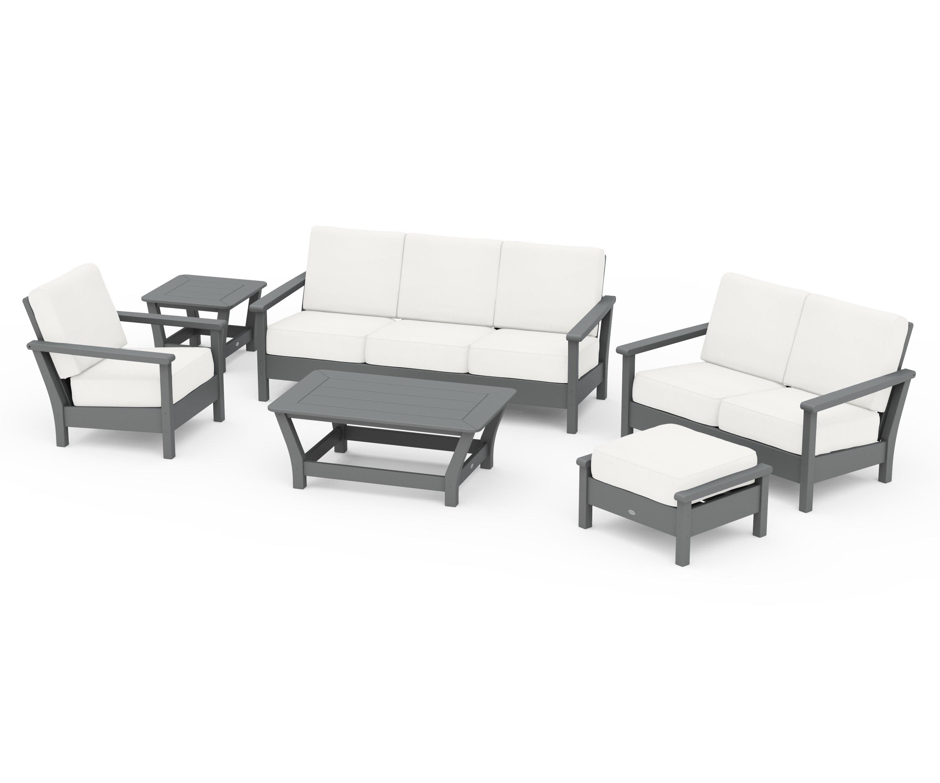 Harbour 6-Piece Outdoor Living Set in Slate Grey / Natural Linen