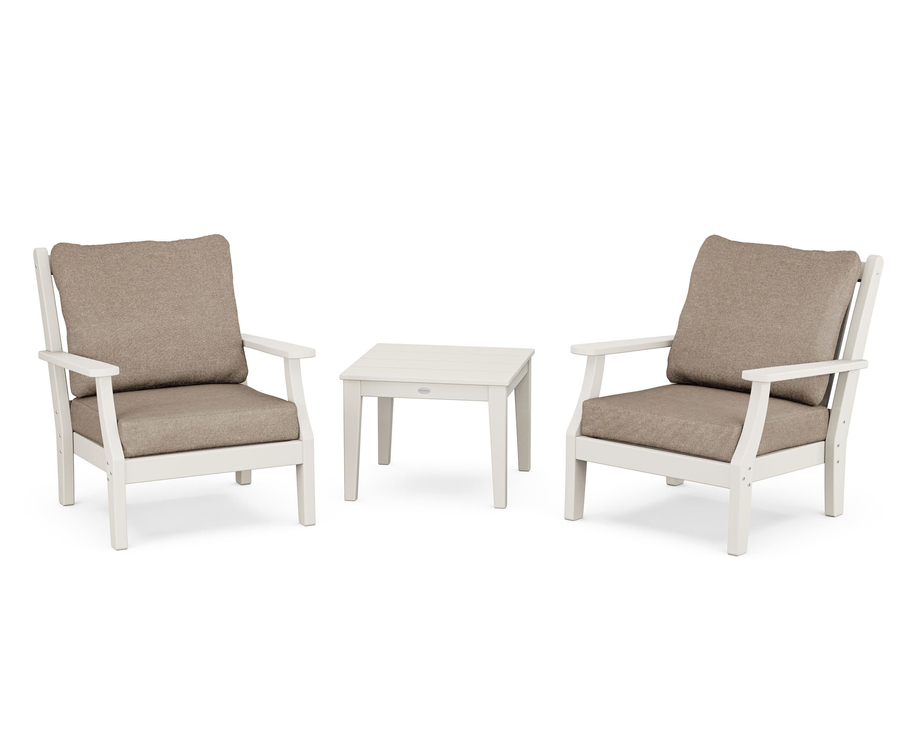 Wovendale 3-Piece Deep Seating Set in Sand / Spiced Burlap