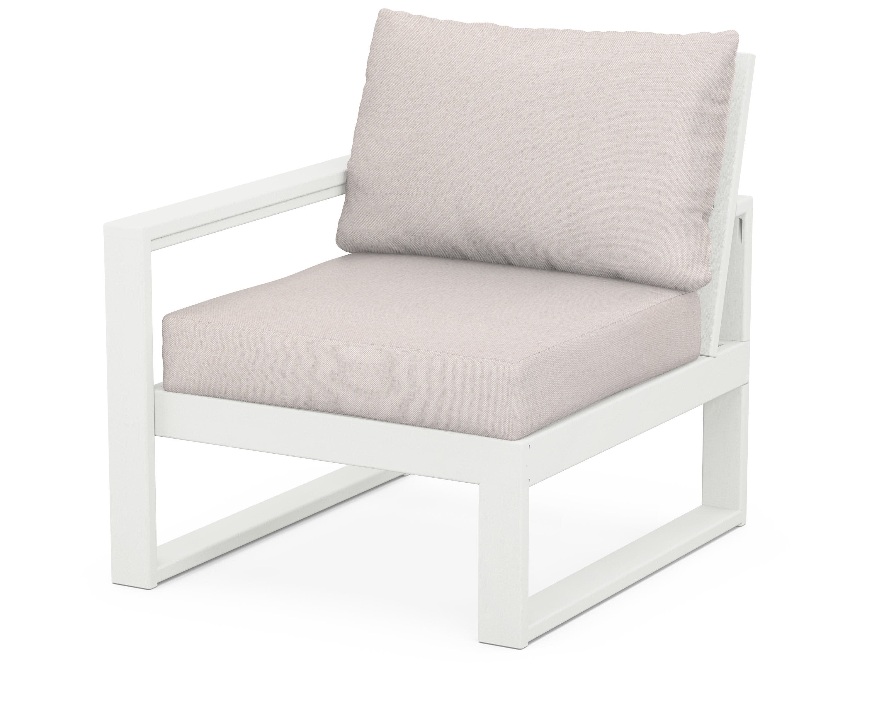 EDGE Modular Left Arm Chair in Vintage White / Dune Burlap