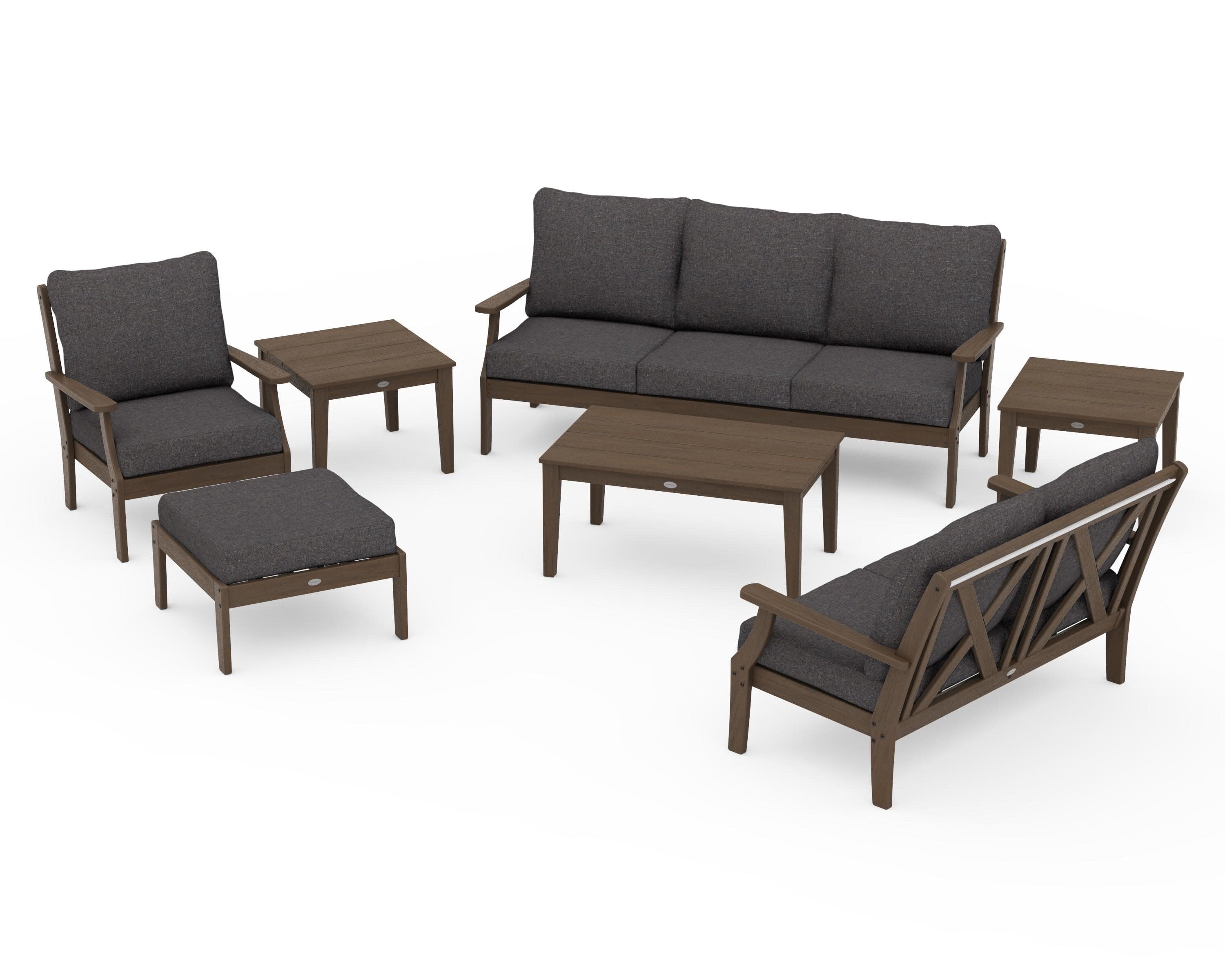 Braxton 7-Piece Deep Seating Set in Kona / Ash Charcoal