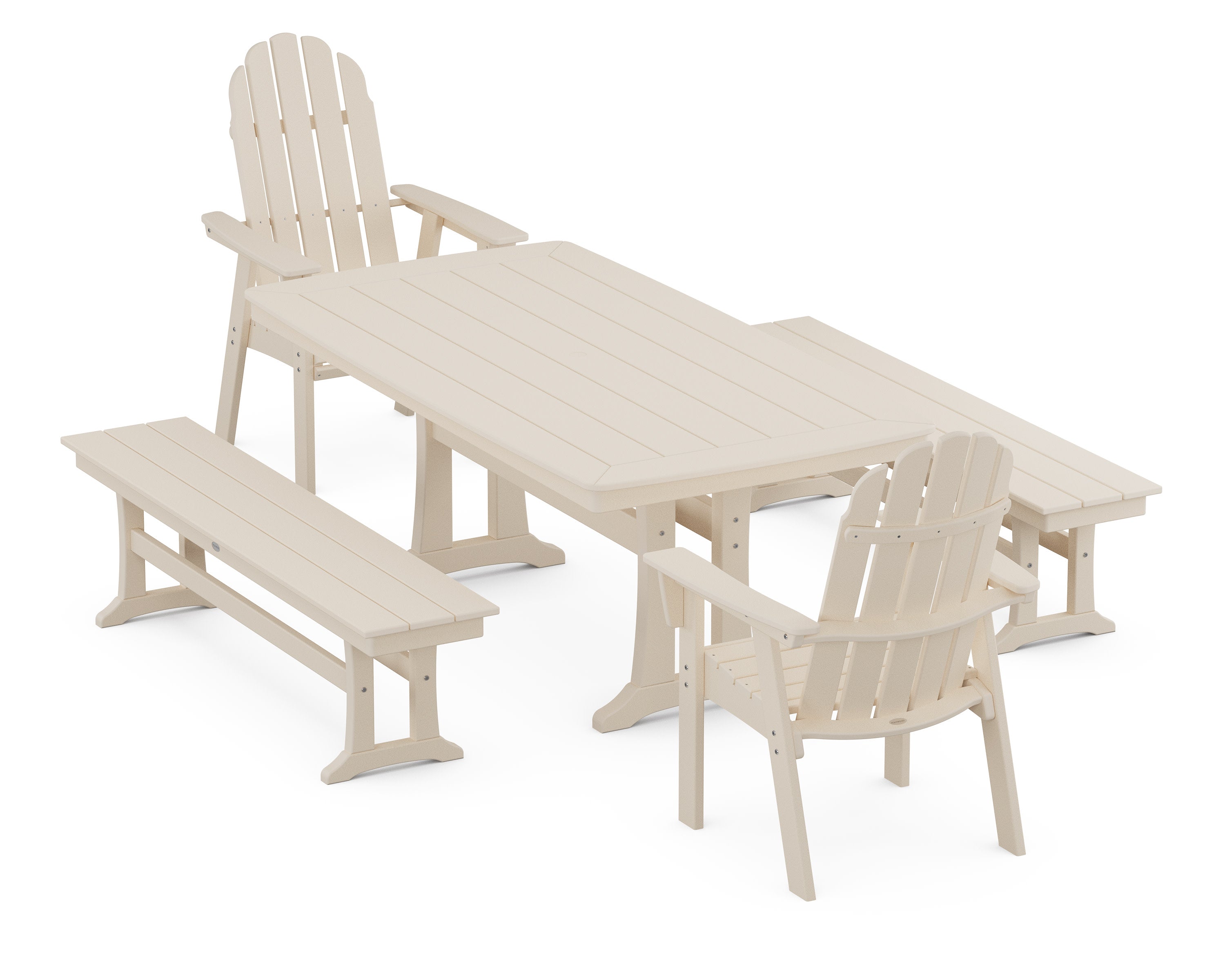 Vineyard Adirondack 5-Piece Dining Set with Trestle Legs in Sand