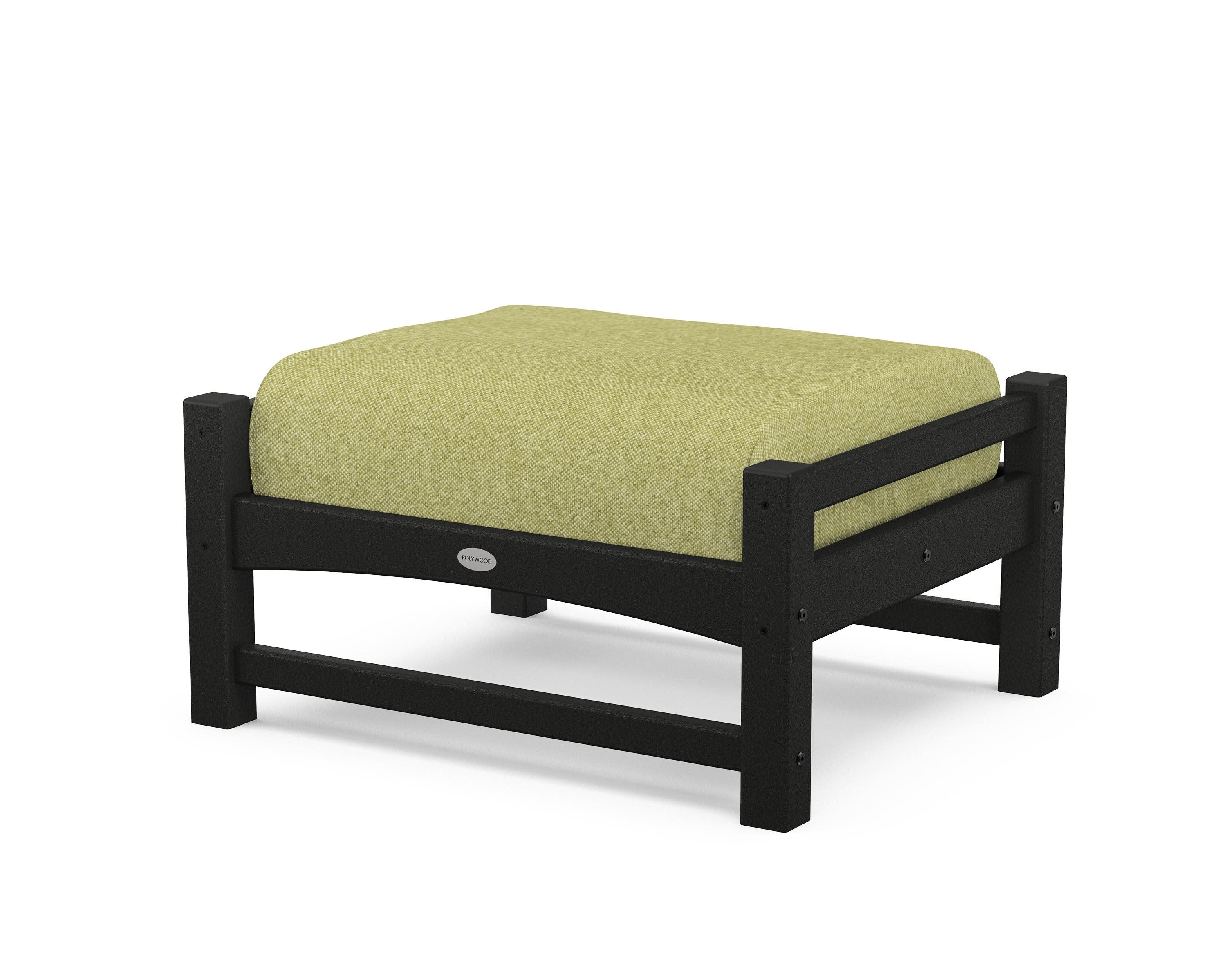 Club Ottoman in Black / Chartreuse Boucle
