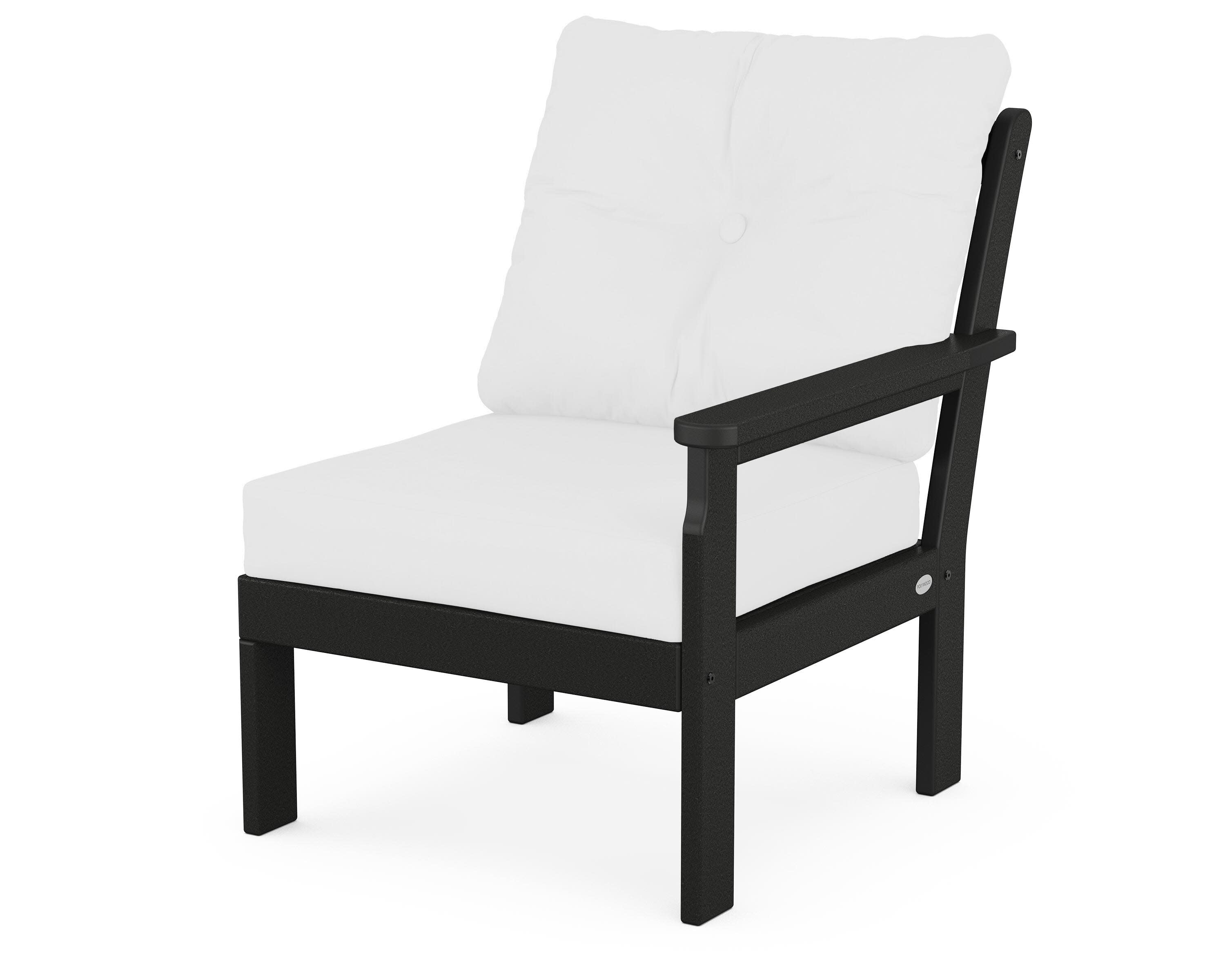 Vineyard Modular Right Arm Chair in Black / Natural