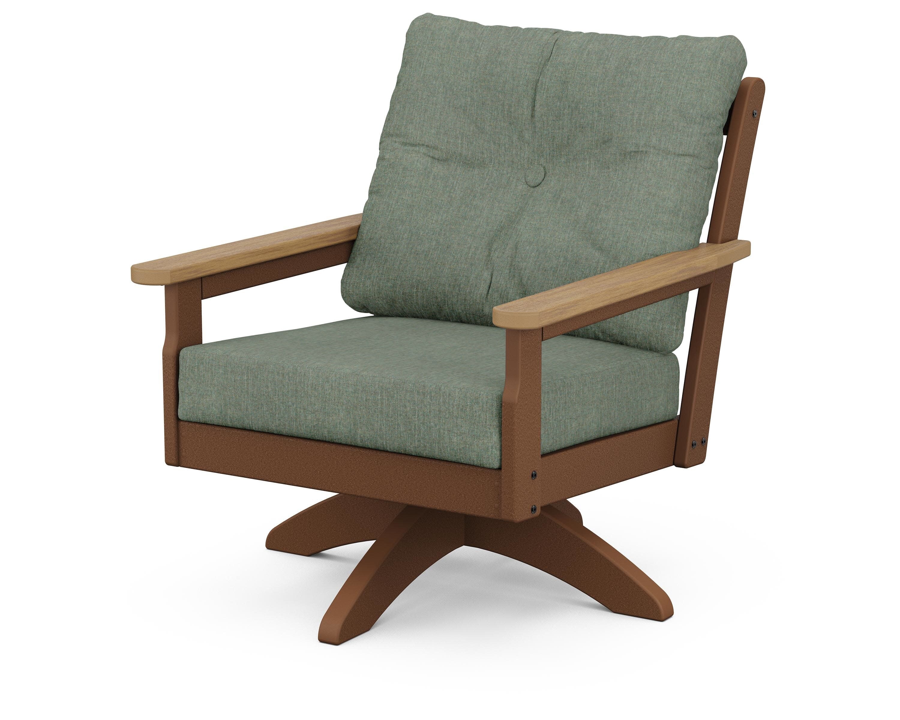 Vineyard Deep Seating Swivel Chair in Teak / Natural / Cast Sage