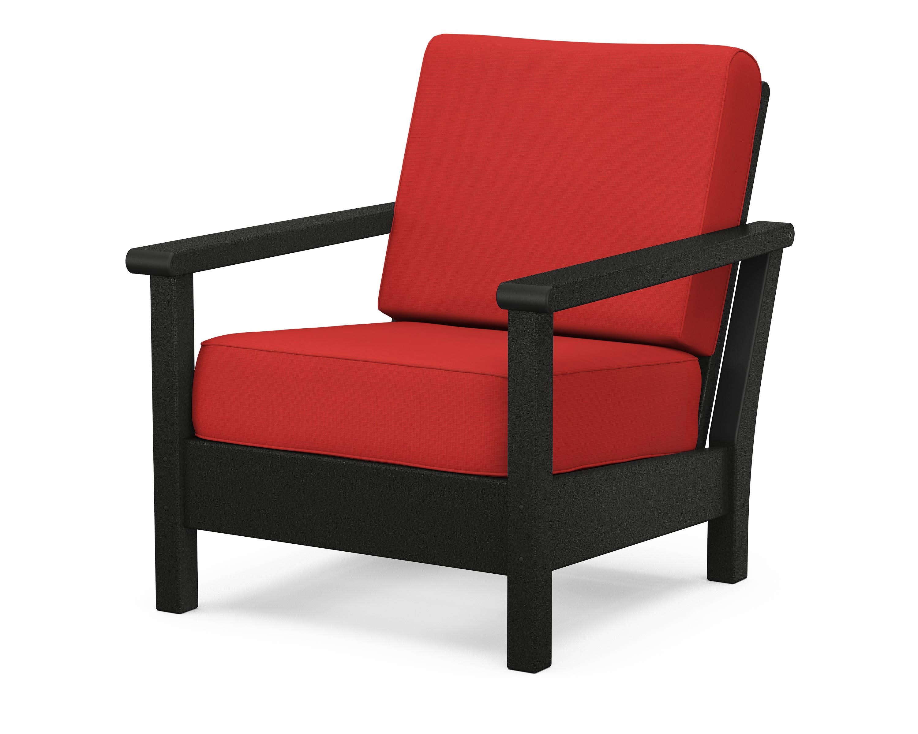 Harbour Deep Seating Chair in Black / Crimson Linen