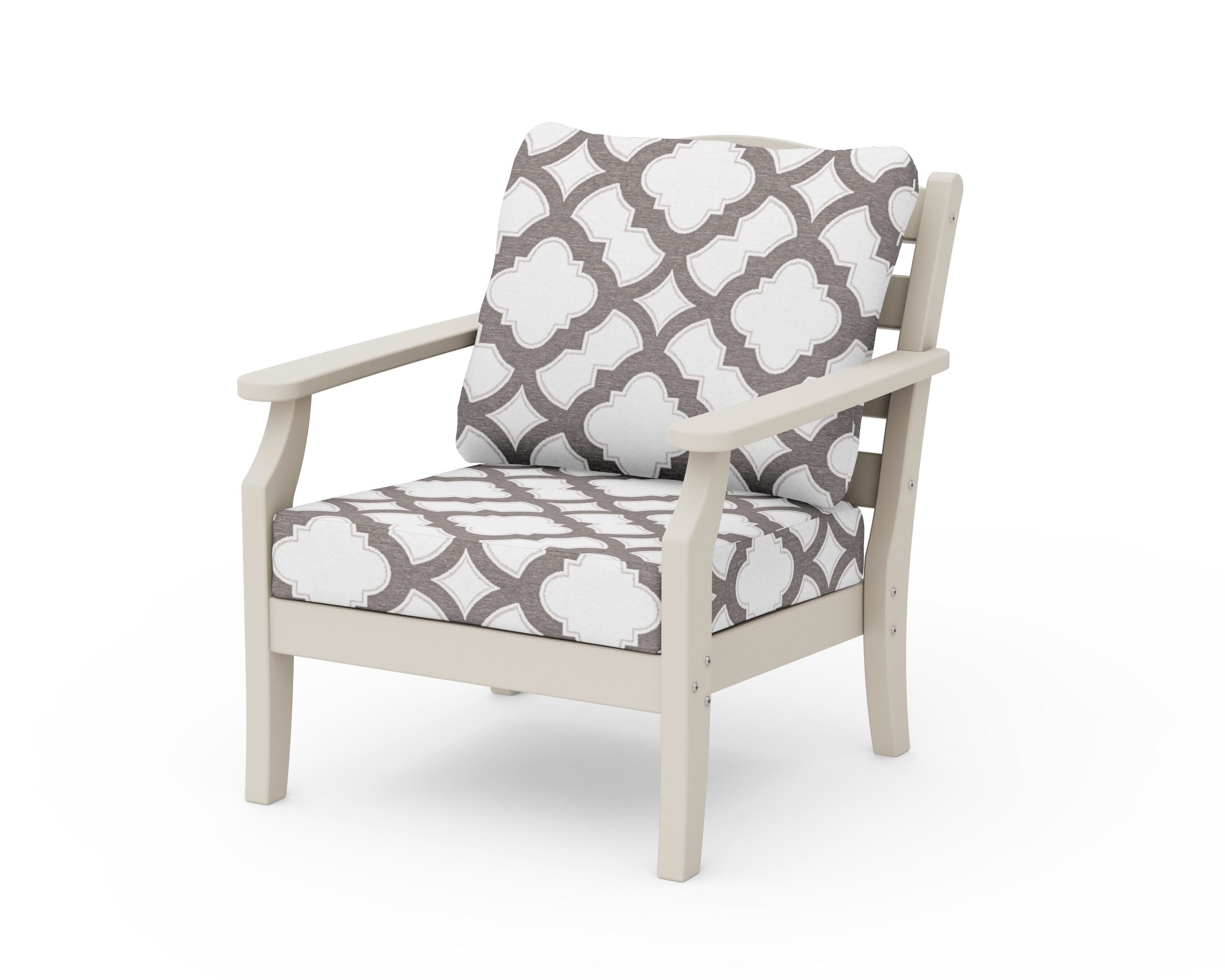 Savannah Deep Seating Chair in Sand / Trellis Grey Mist