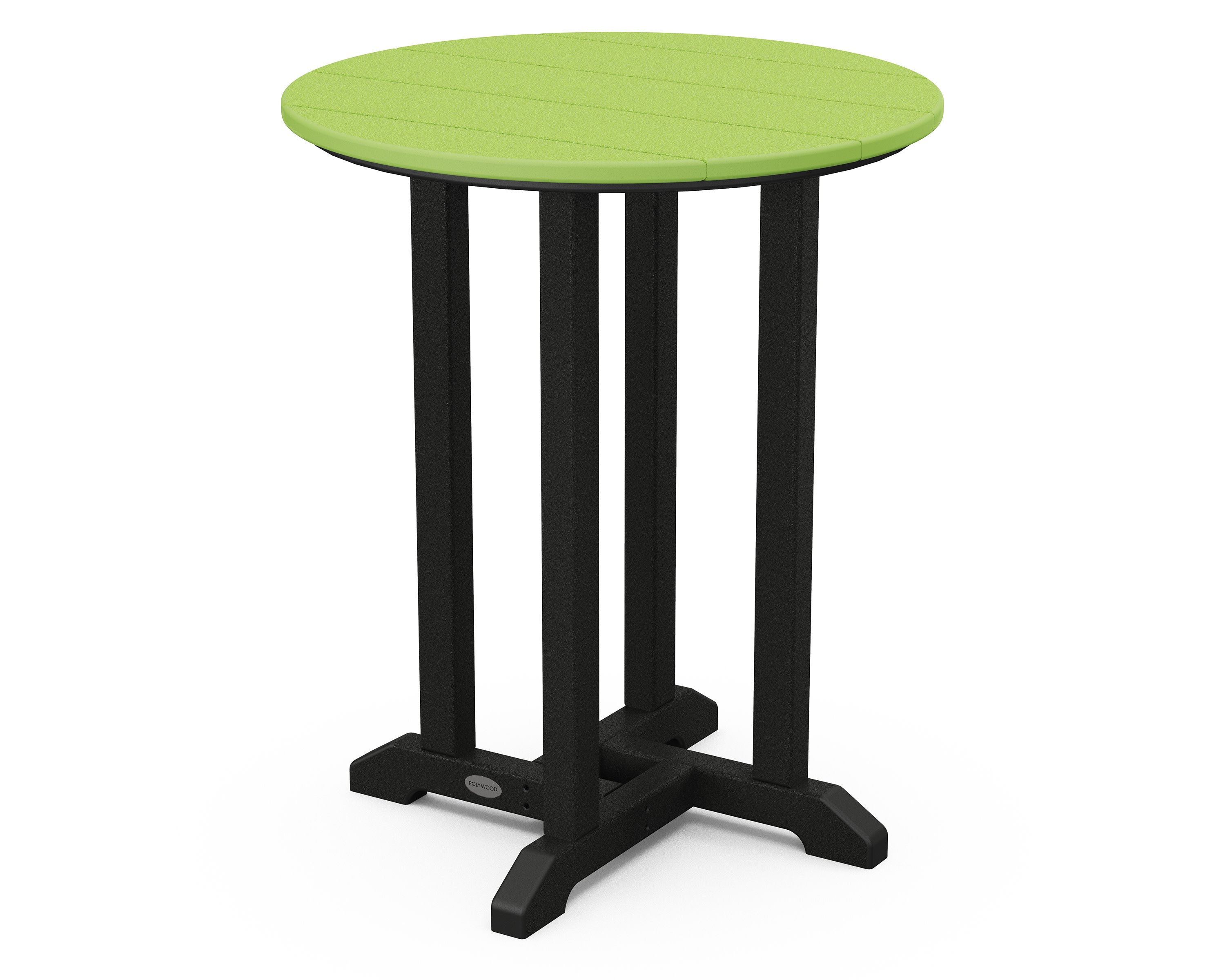 Contempo 24" Round Dining Table in Black / Lime