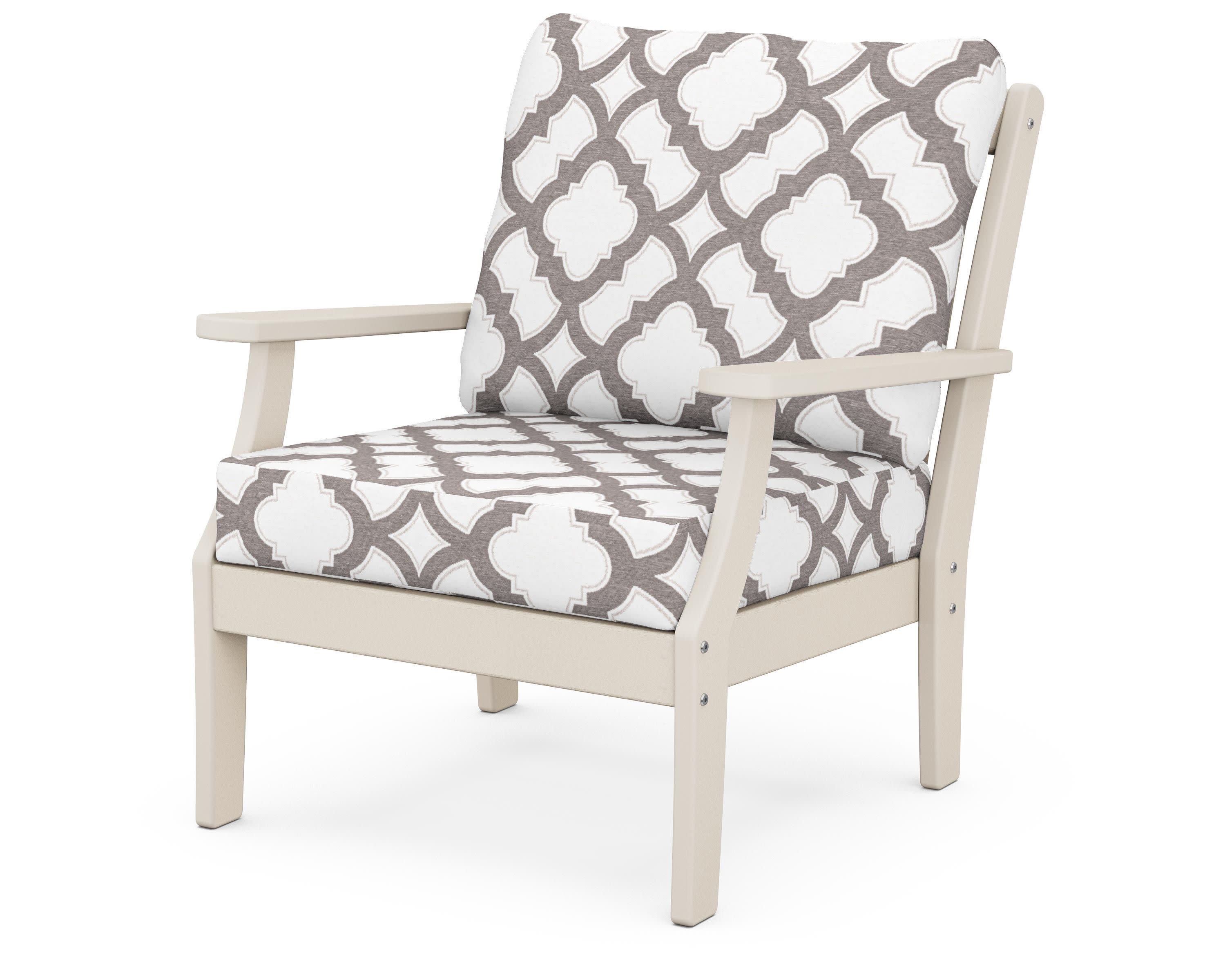 Braxton Deep Seating Chair in Sand / Trellis Grey Mist