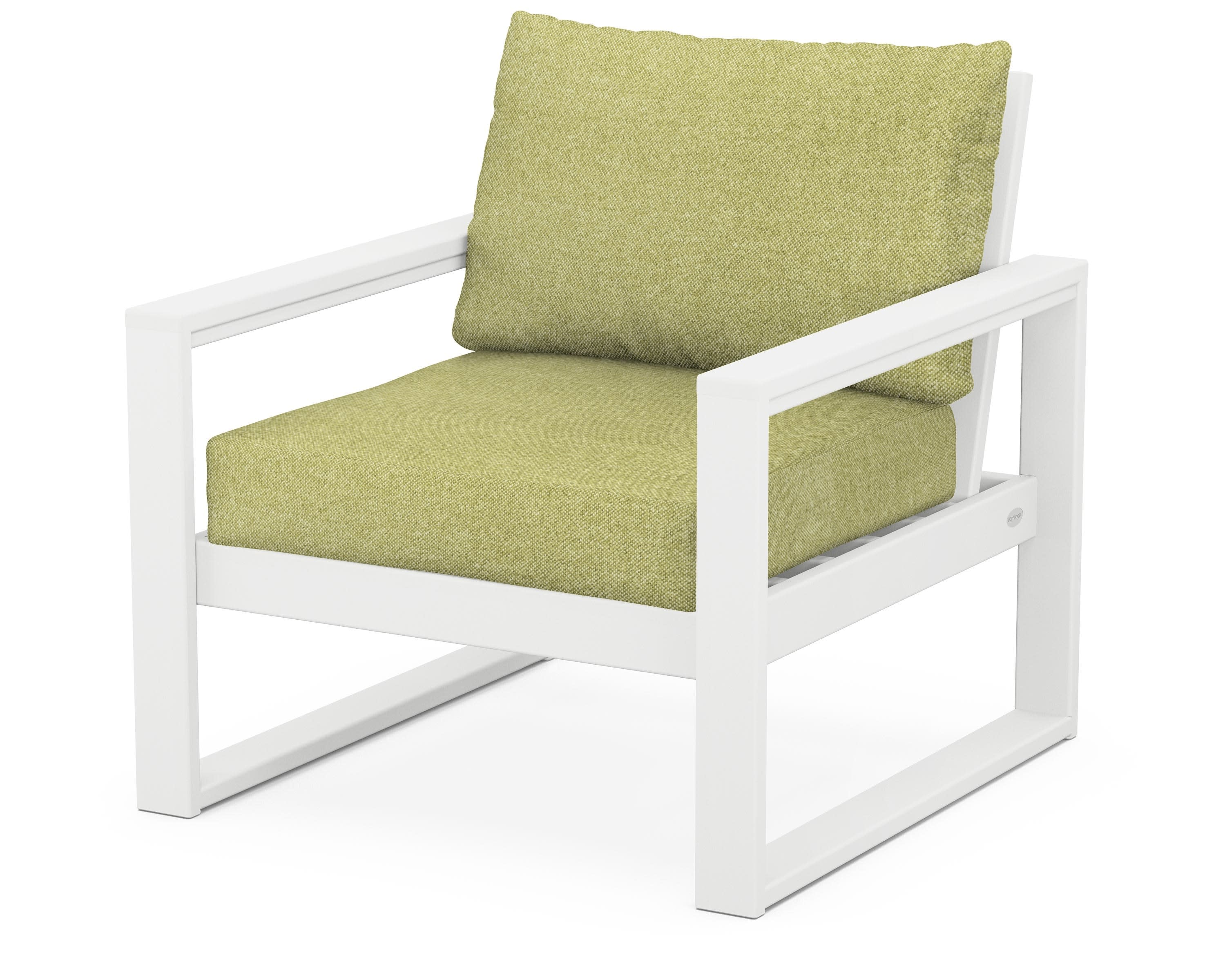 EDGE Club Chair in White / Chartreuse Boucle