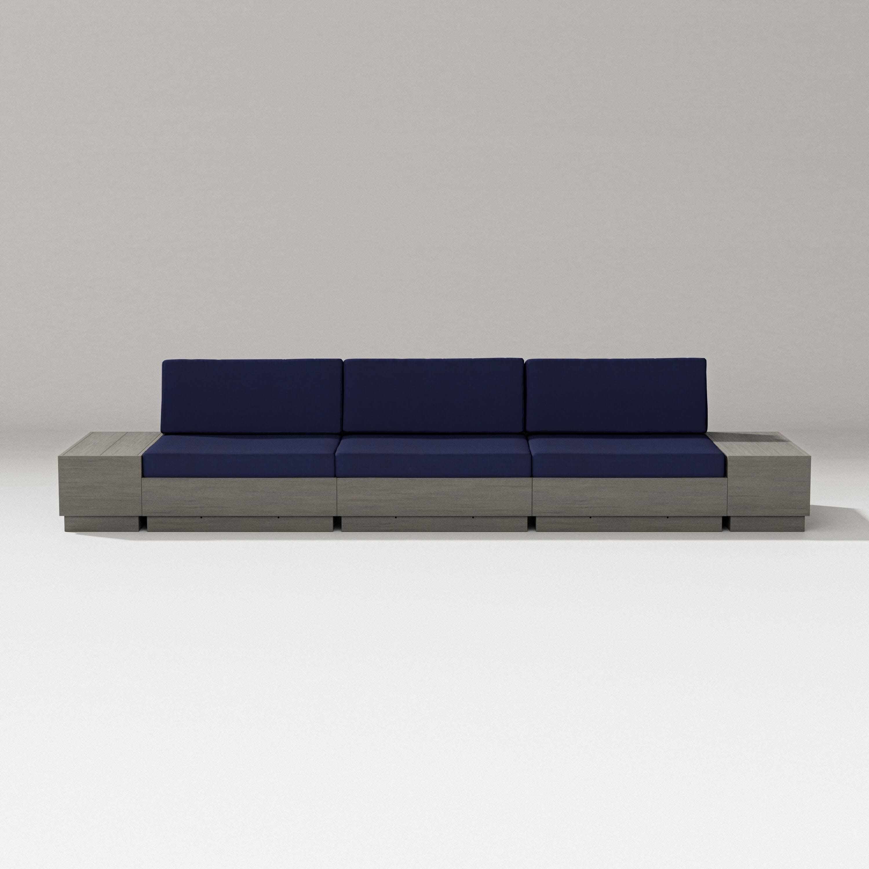 Elevate Straight Sectional in Driftwood / Navy