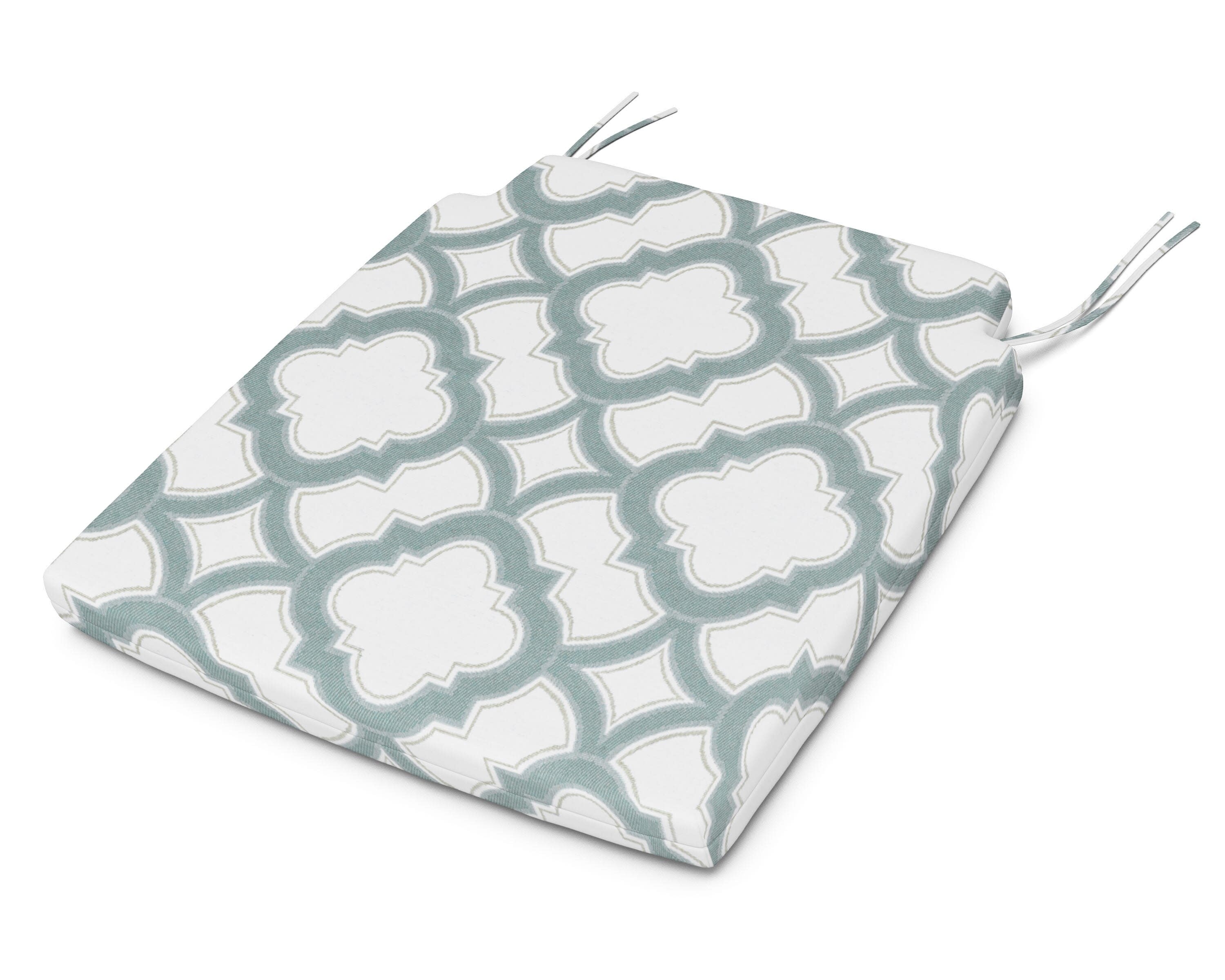 Savannah Dining Seat Pad in Trellis Glacier Spa