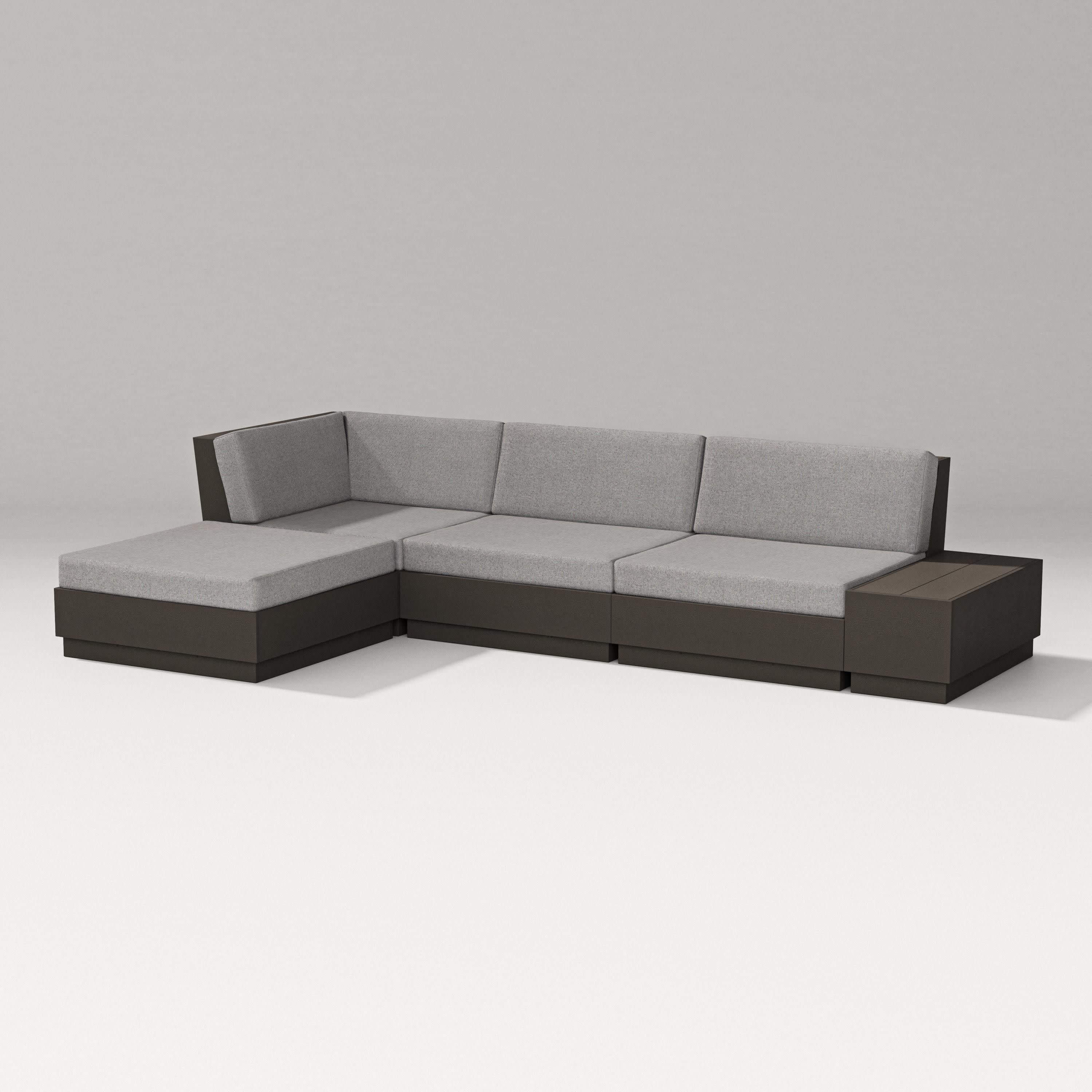 Elevate Chaise Sectional in Vintage Coffee / Grey Mist