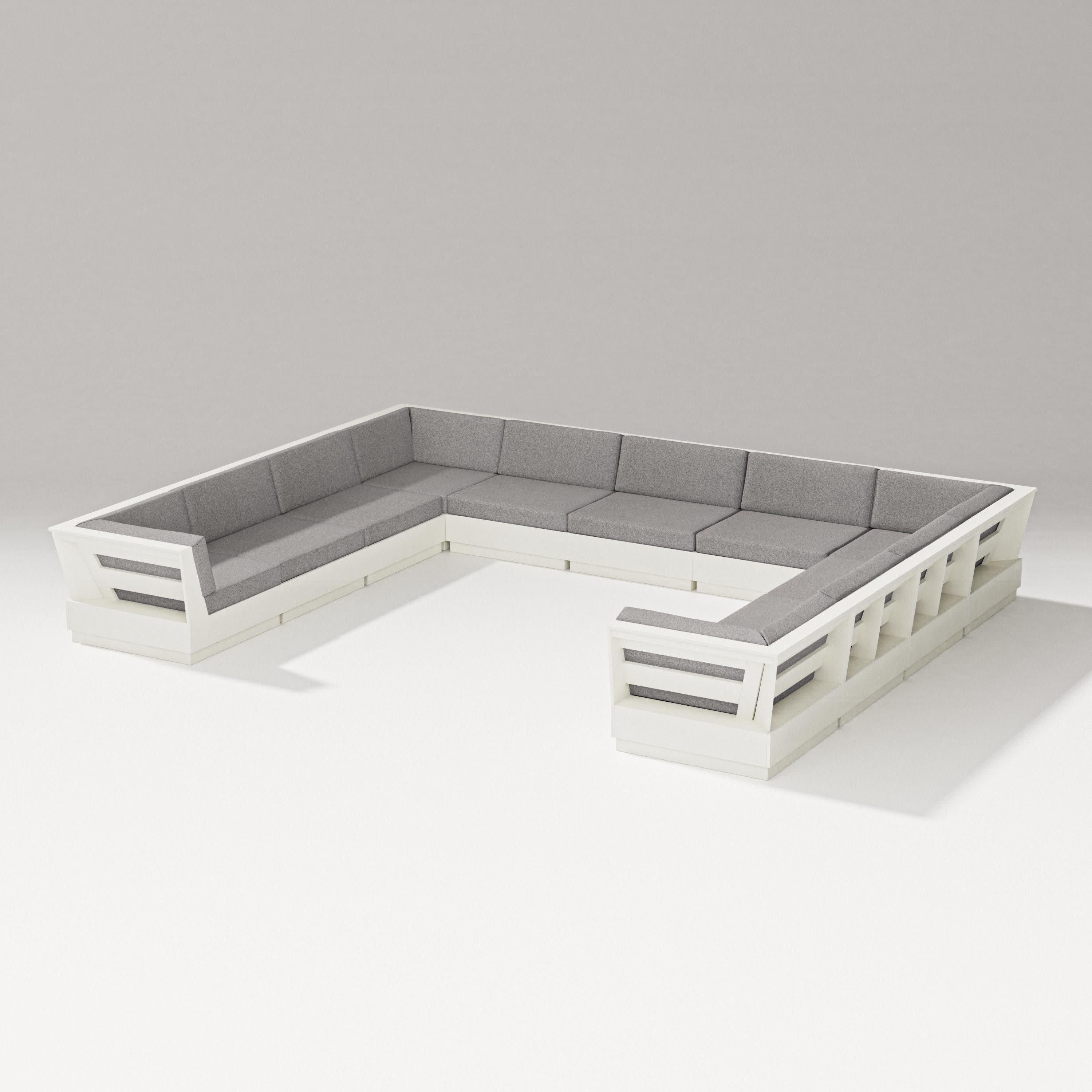 Elevate Large U-Shaped Sectional in Vintage White / Grey Mist