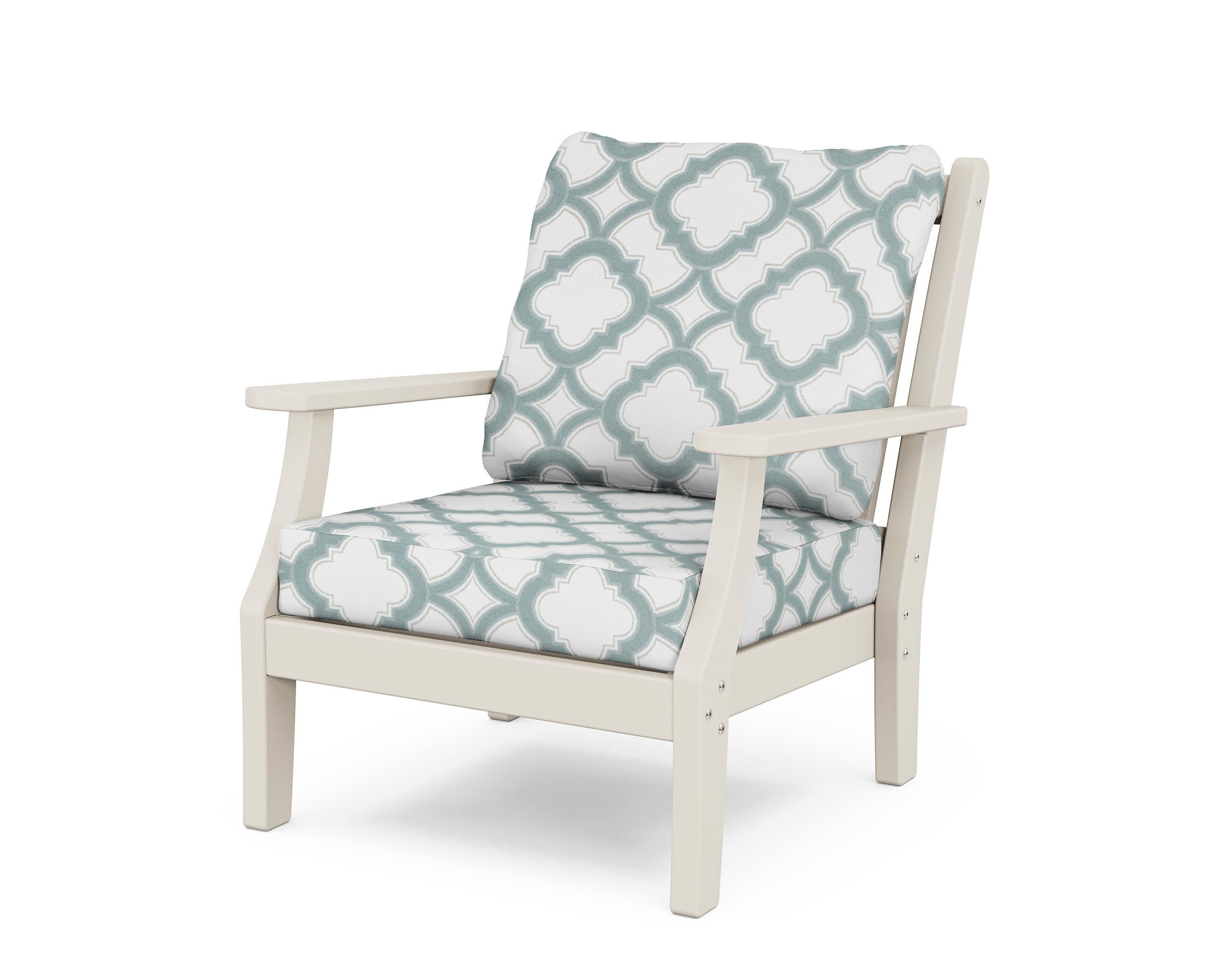 Wovendale Deep Seating Chair in Sand / Trellis Glacier Spa