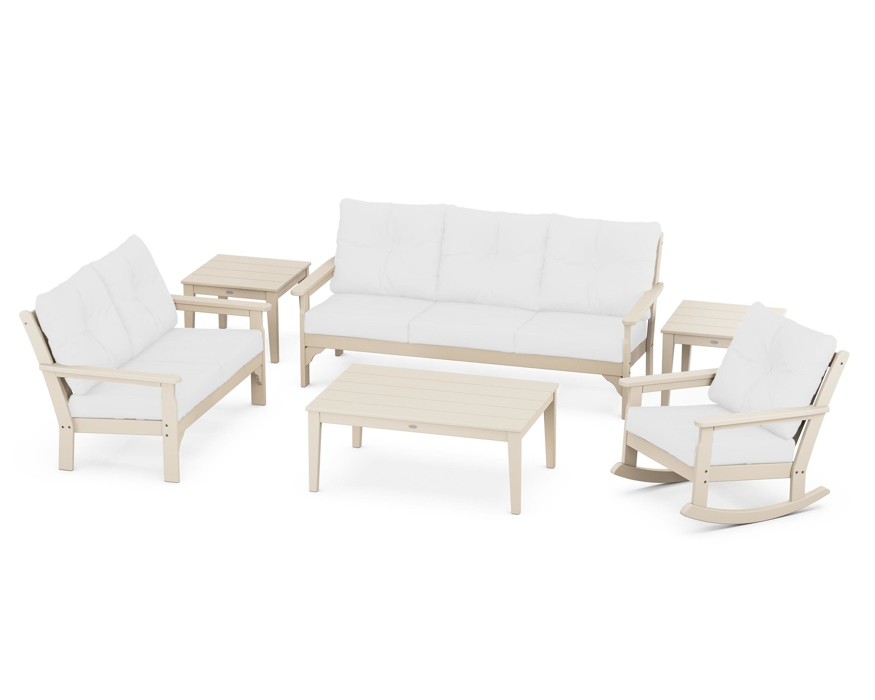 Vineyard 6-Piece Deep Seating Set in Sand / Natural