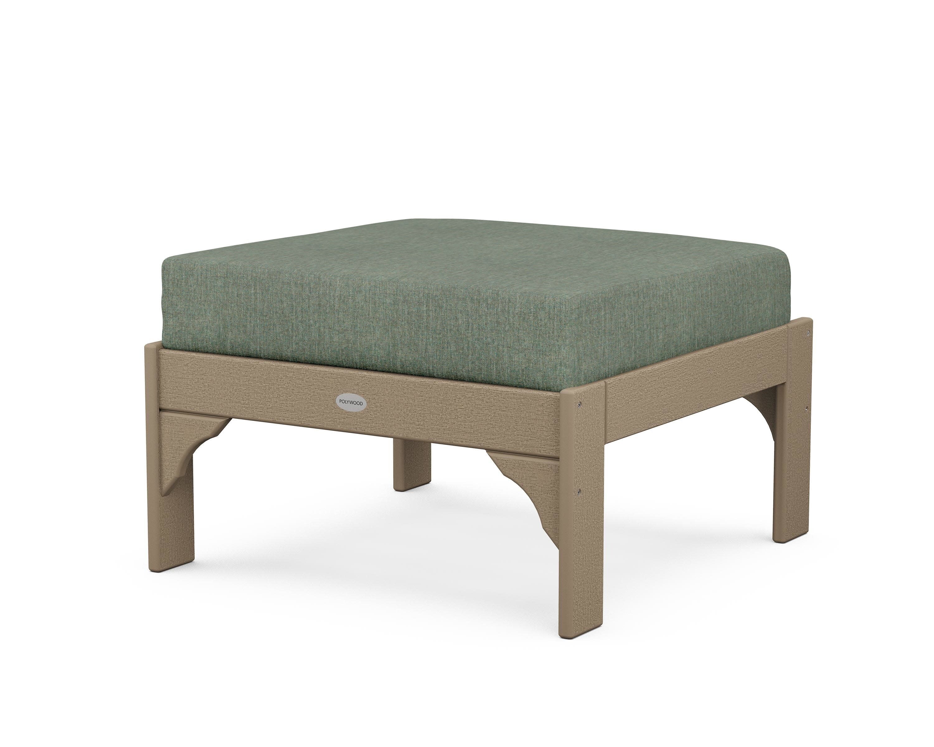 Vineyard Deep Seating Ottoman in Vintage Sahara / Cast Sage
