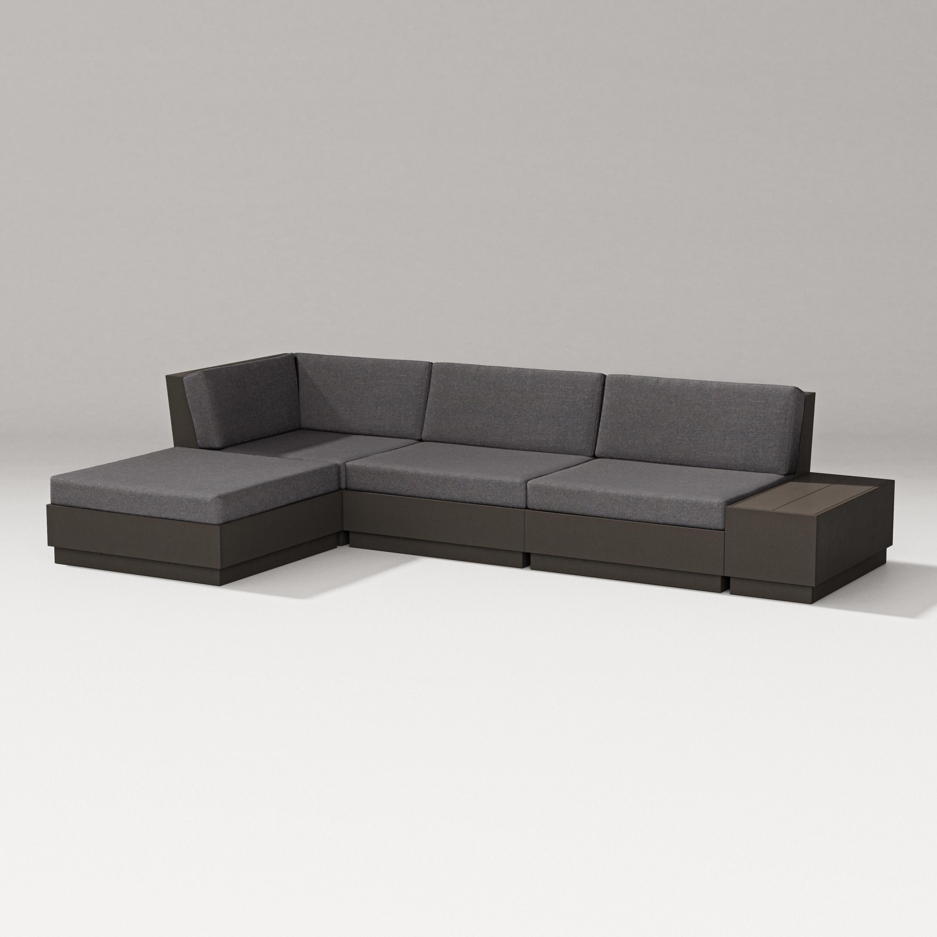 Elevate Chaise Sectional in Vintage Coffee / Ash Charcoal