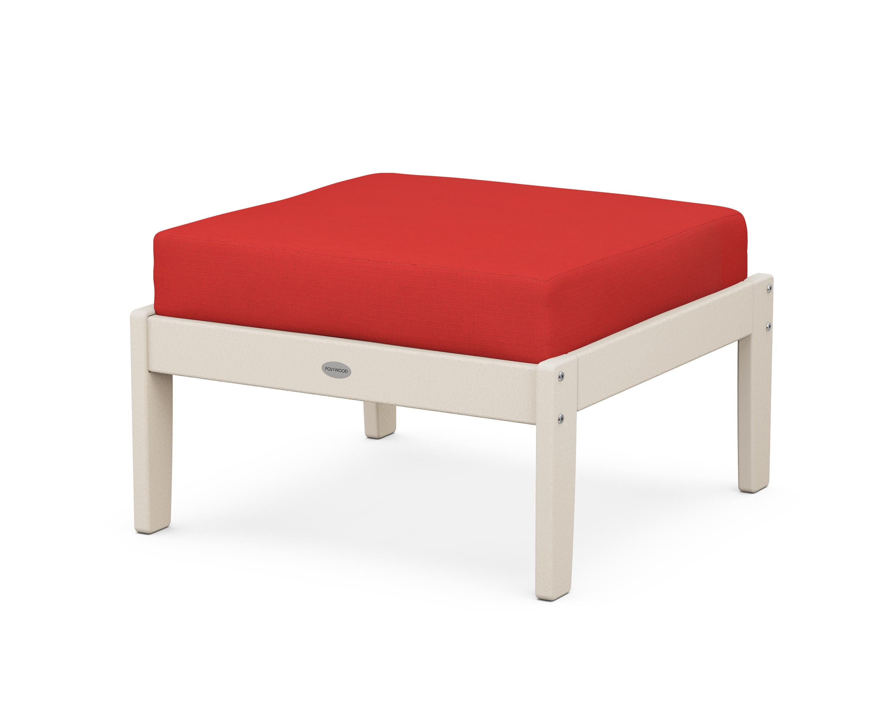 Braxton Deep Seating Ottoman in Sand / Crimson Linen