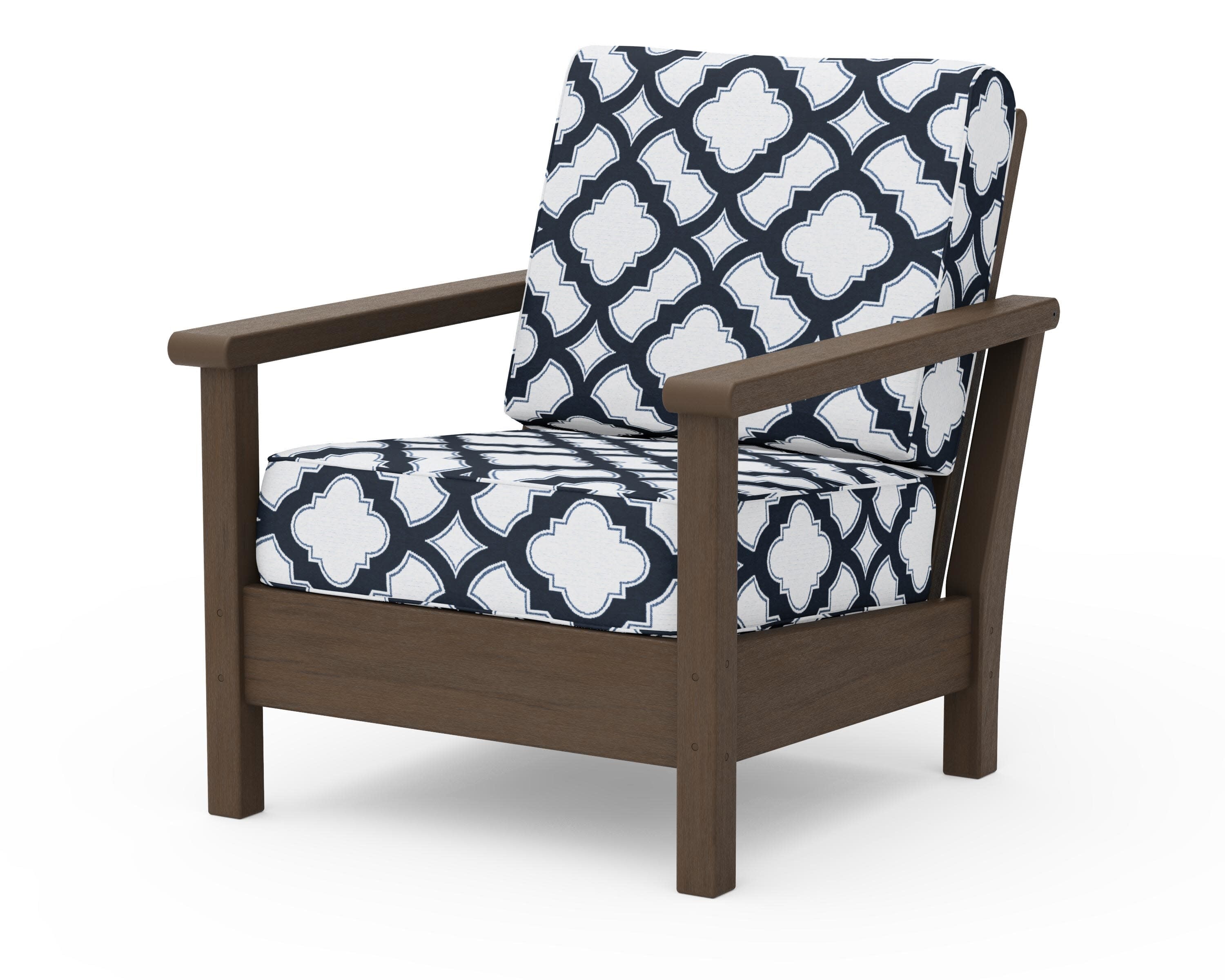 Harbour Deep Seating Chair in Kona / Trellis Marine Indigo