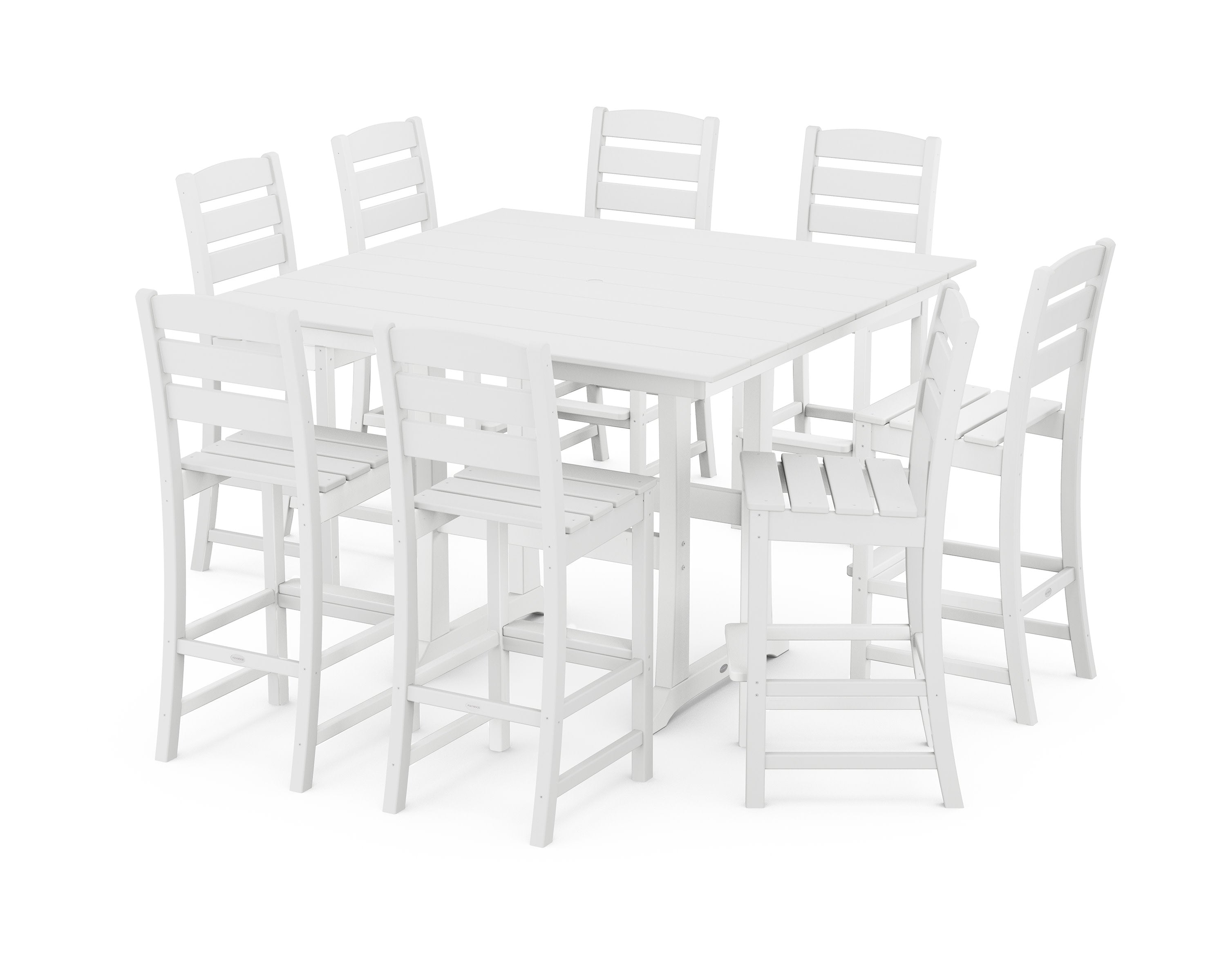 Lakeside 9-Piece Bar Side Chair Set in White