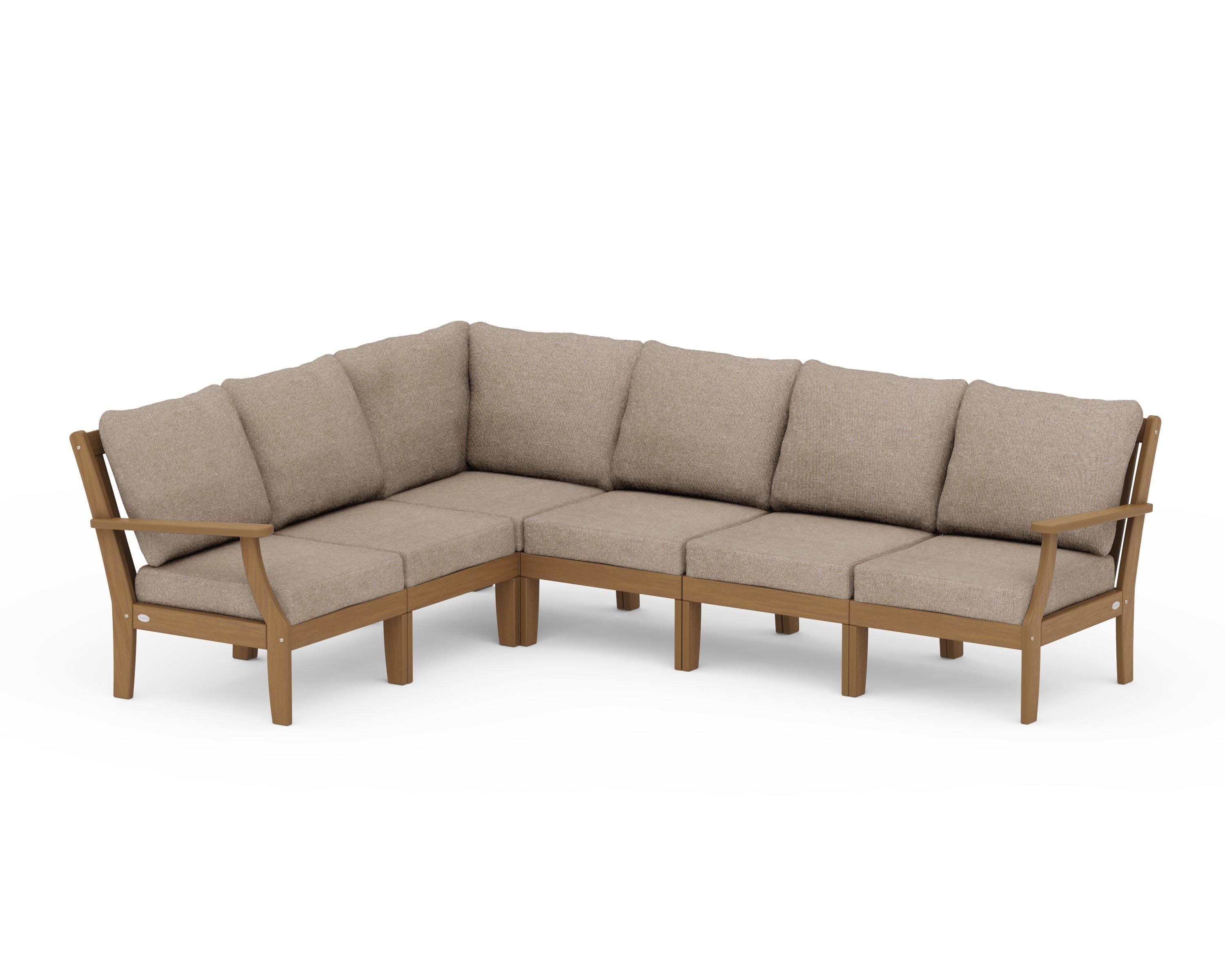 Braxton Modular 6-Piece Deep Seating Set in Natural / Spiced Burlap