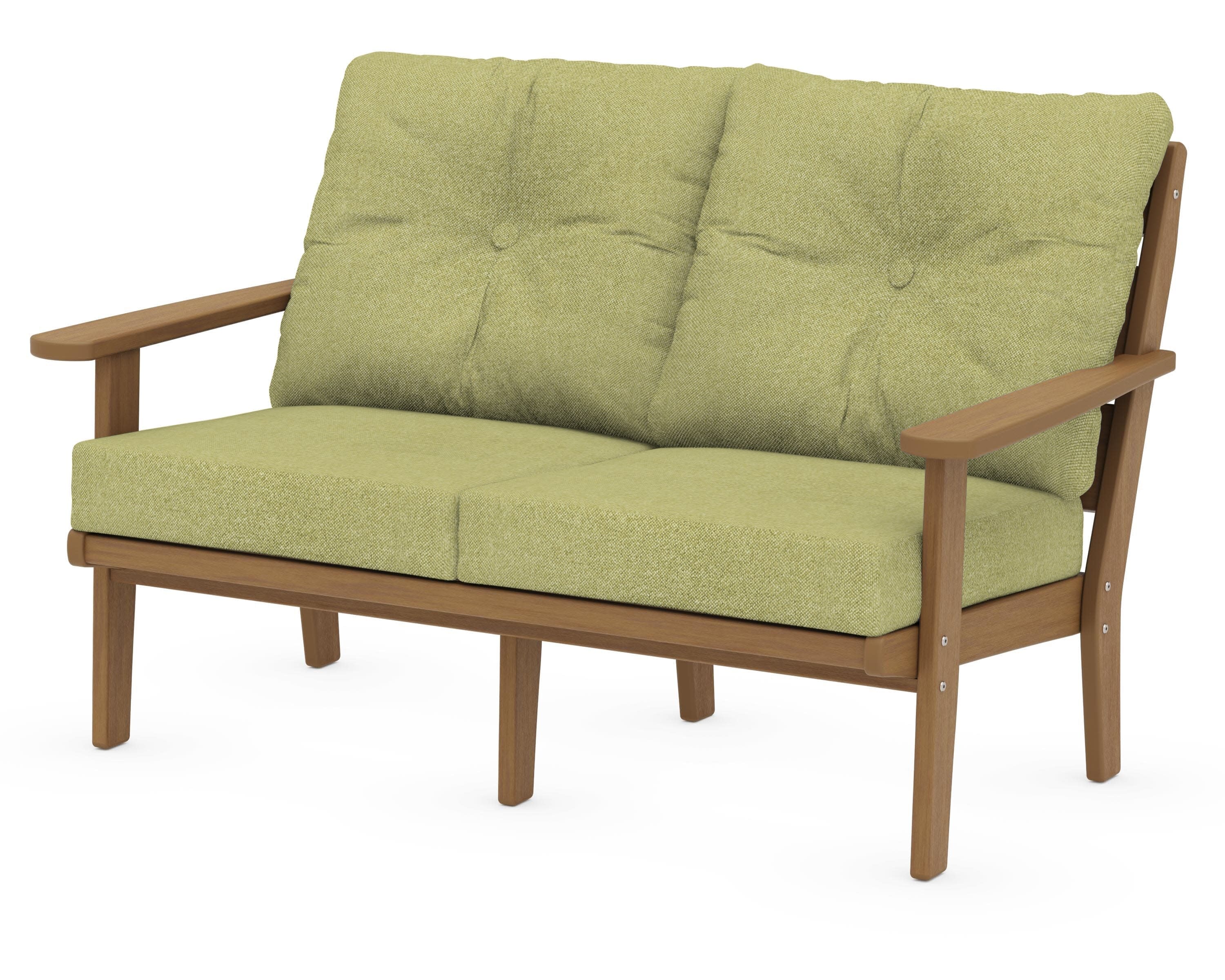 Lakeside Deep Seating Loveseat in Natural / Chartreuse Boucle