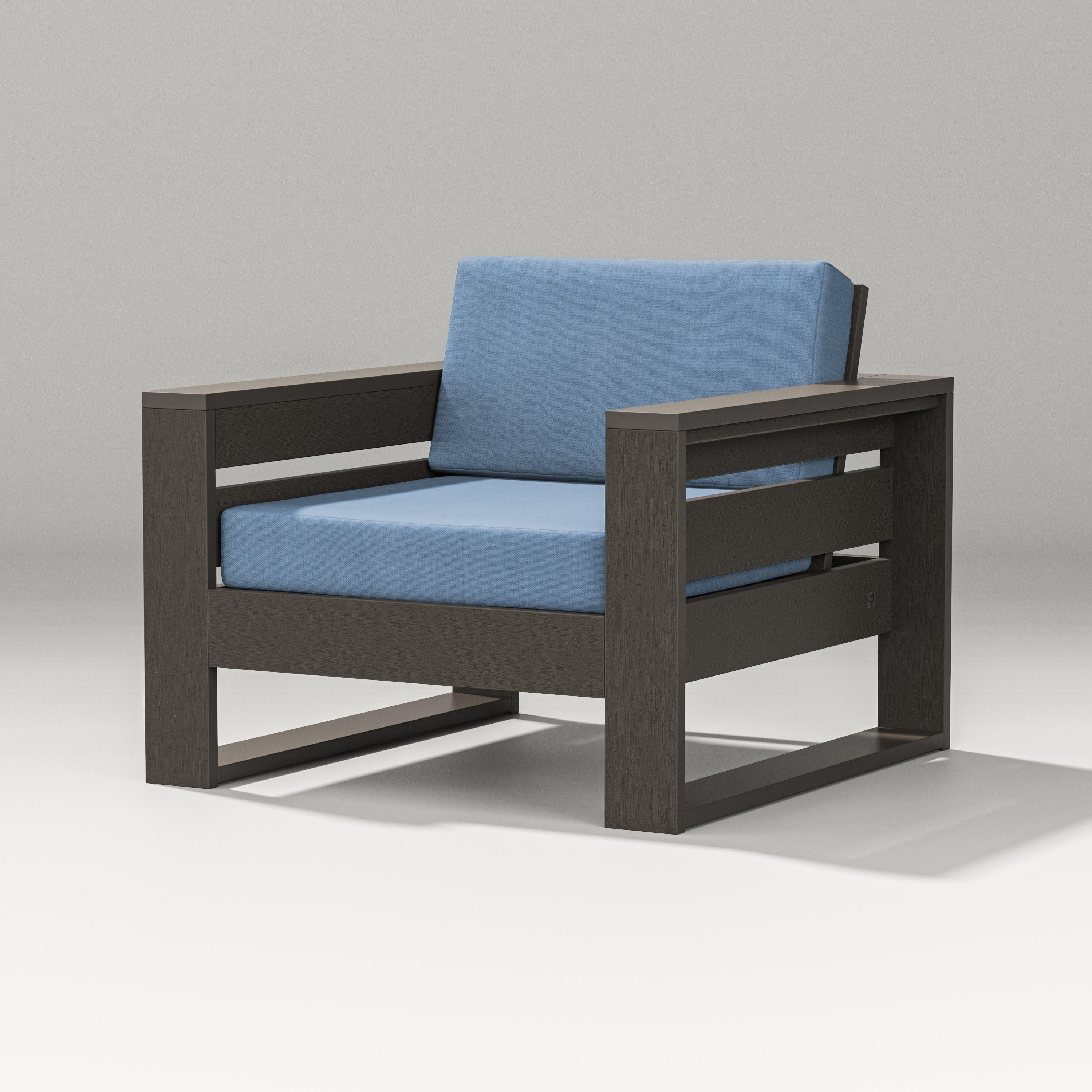 Latitude Lounge Chair in Vintage Coffee / Sky Blue