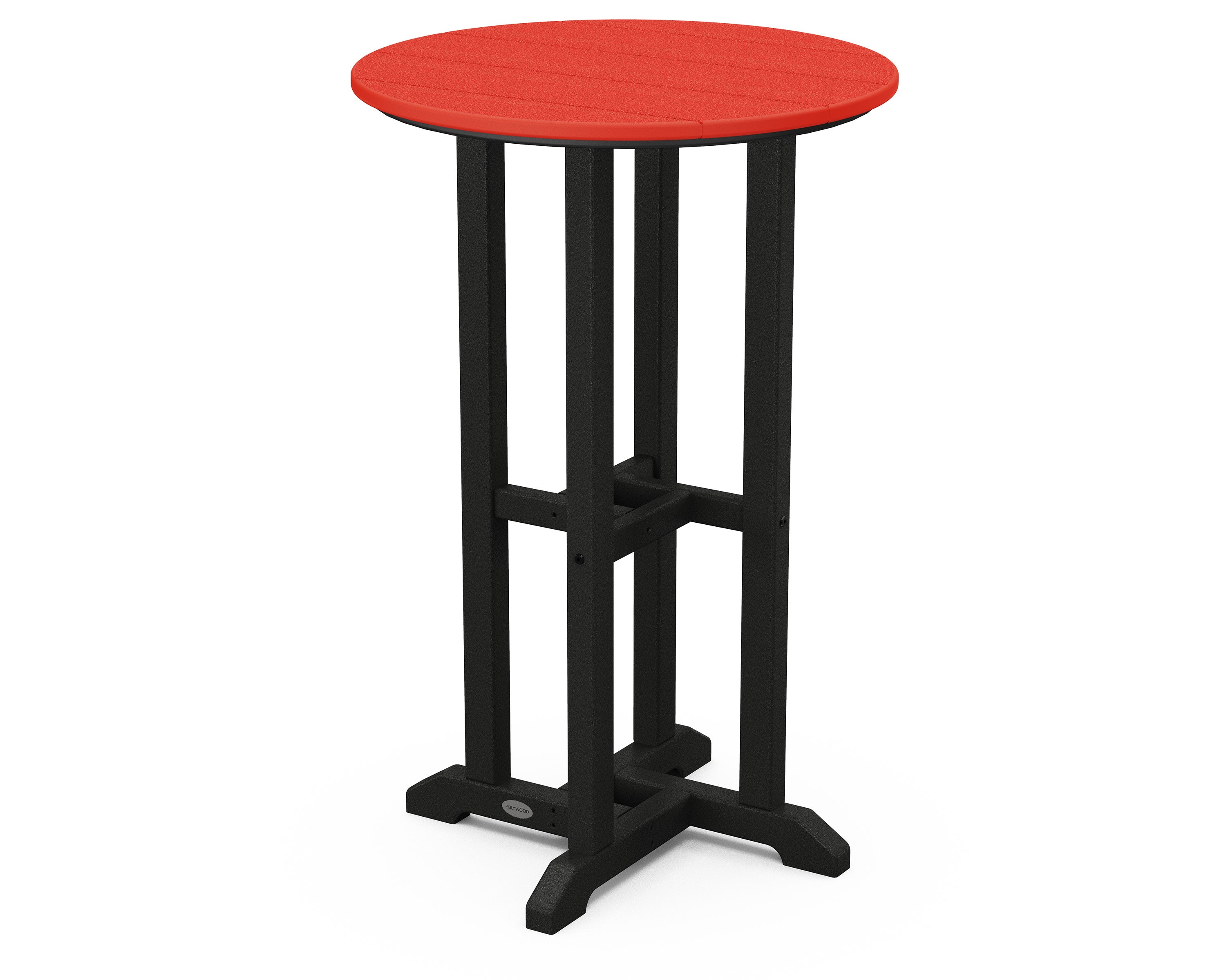 Contempo 24" Round Counter Table in Black / Sunset Red