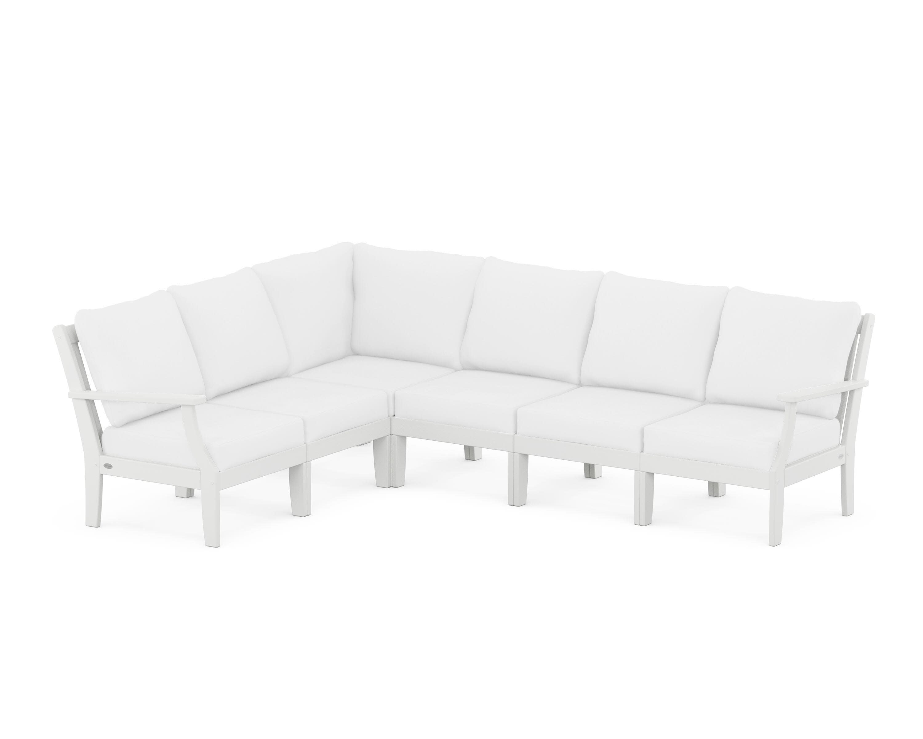 Braxton Modular 6-Piece Deep Seating Set in White / Natural