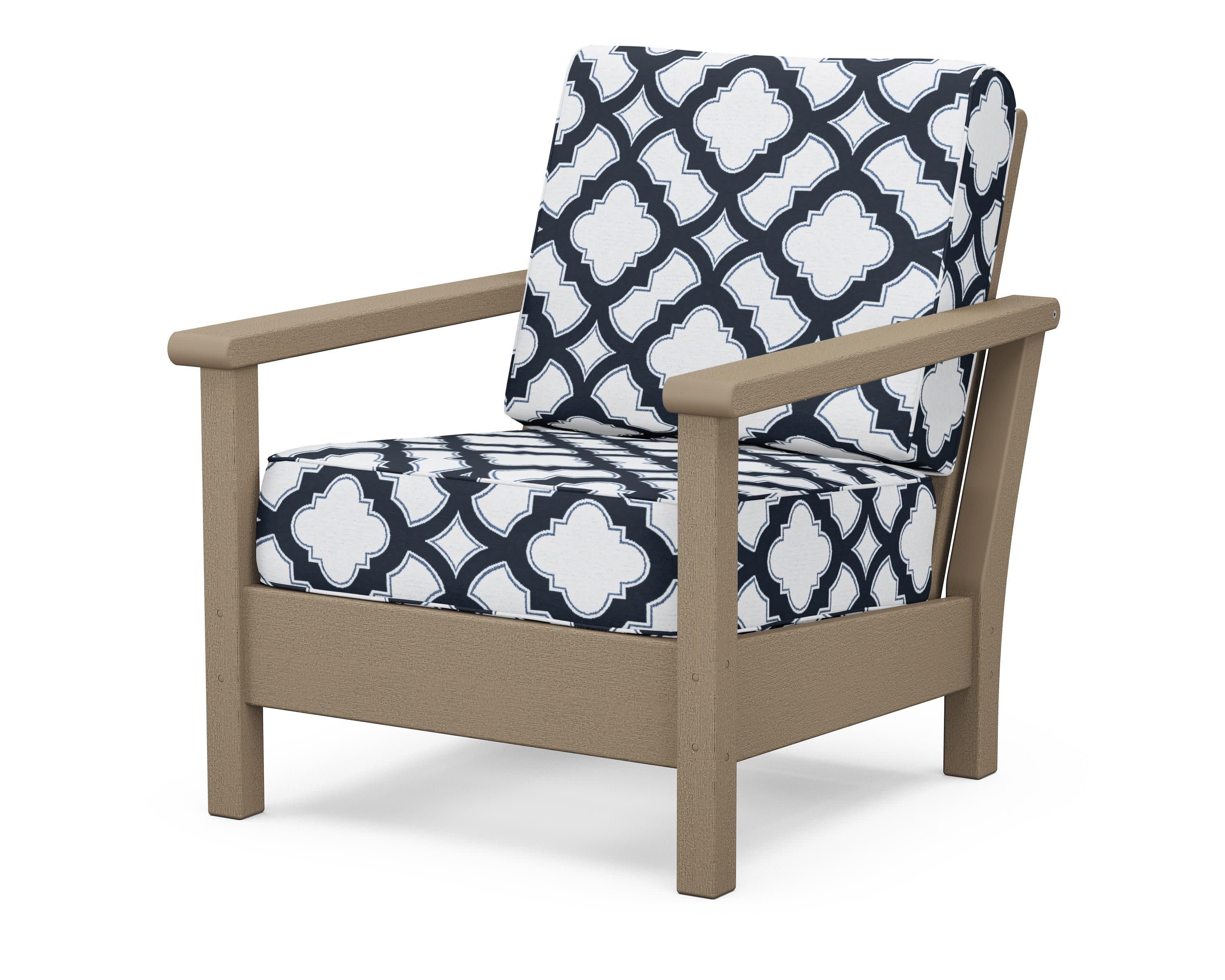 Harbour Deep Seating Chair in Vintage Sahara / Trellis Marine Indigo