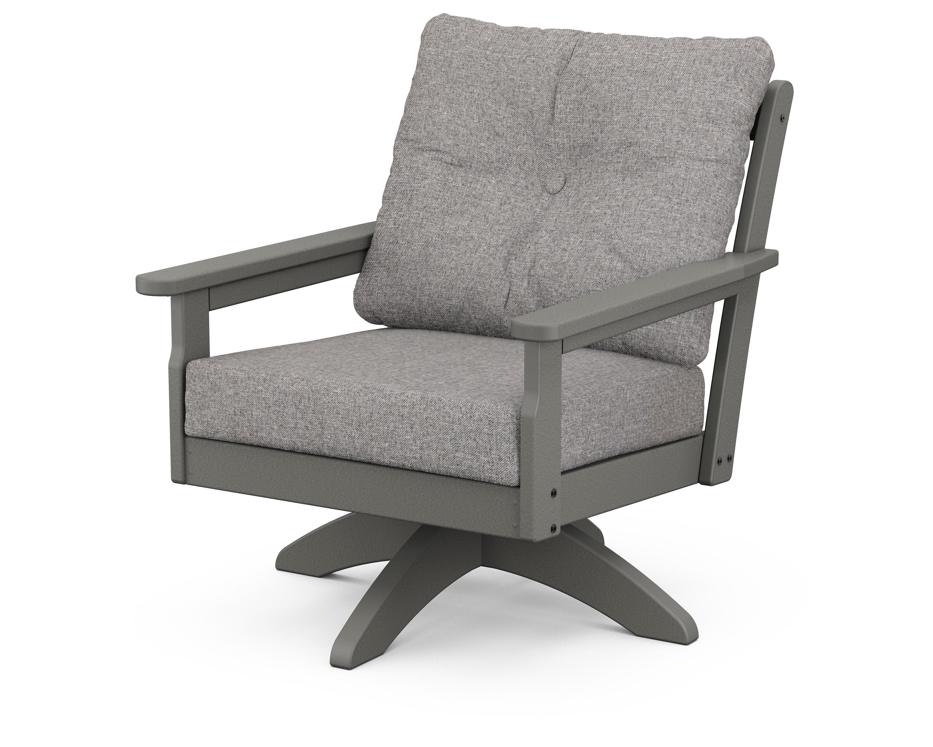 Vineyard Deep Seating Swivel Chair in Slate Grey / Grey Mist