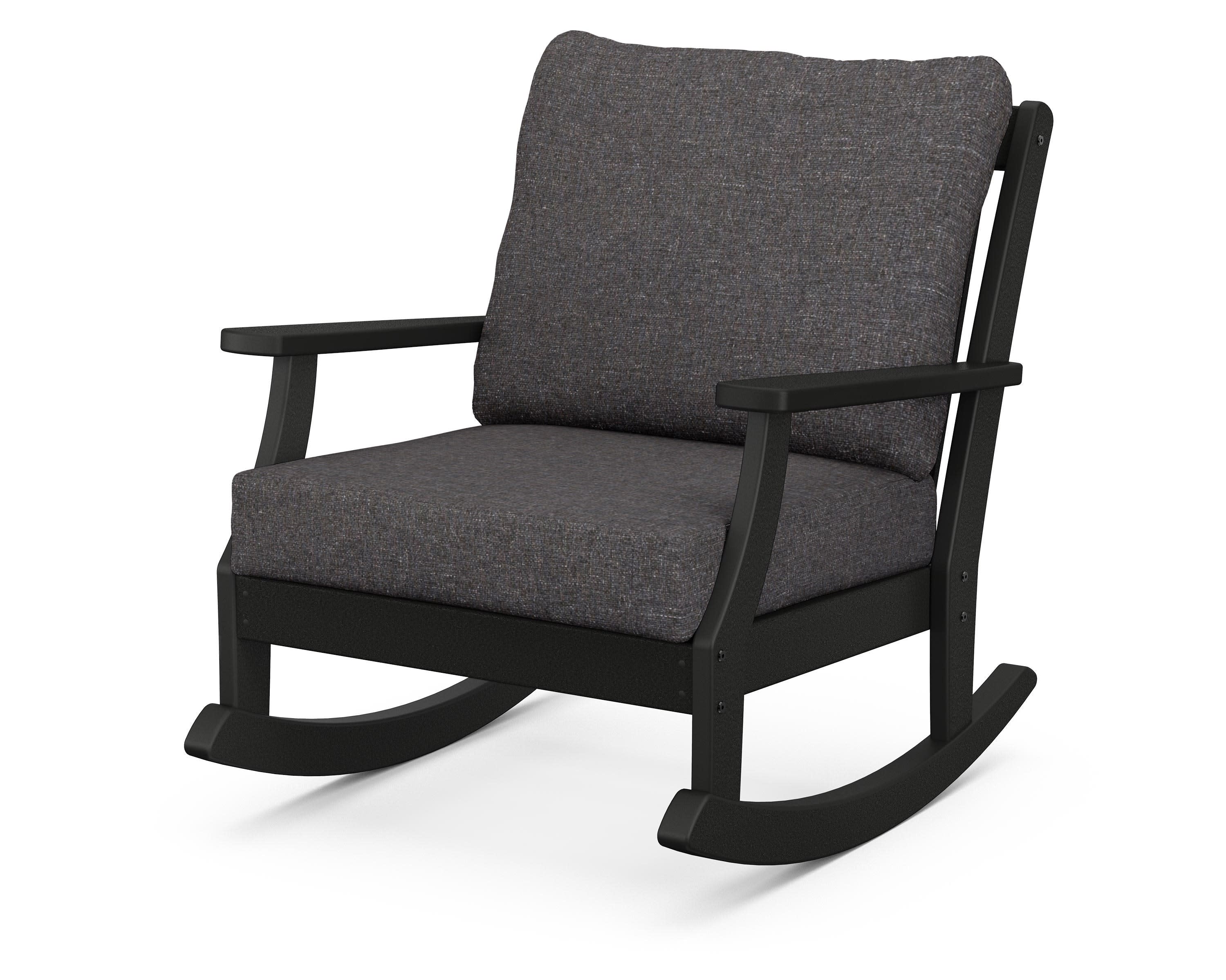 Braxton Deep Seating Rocking Chair in Black / Ash Charcoal