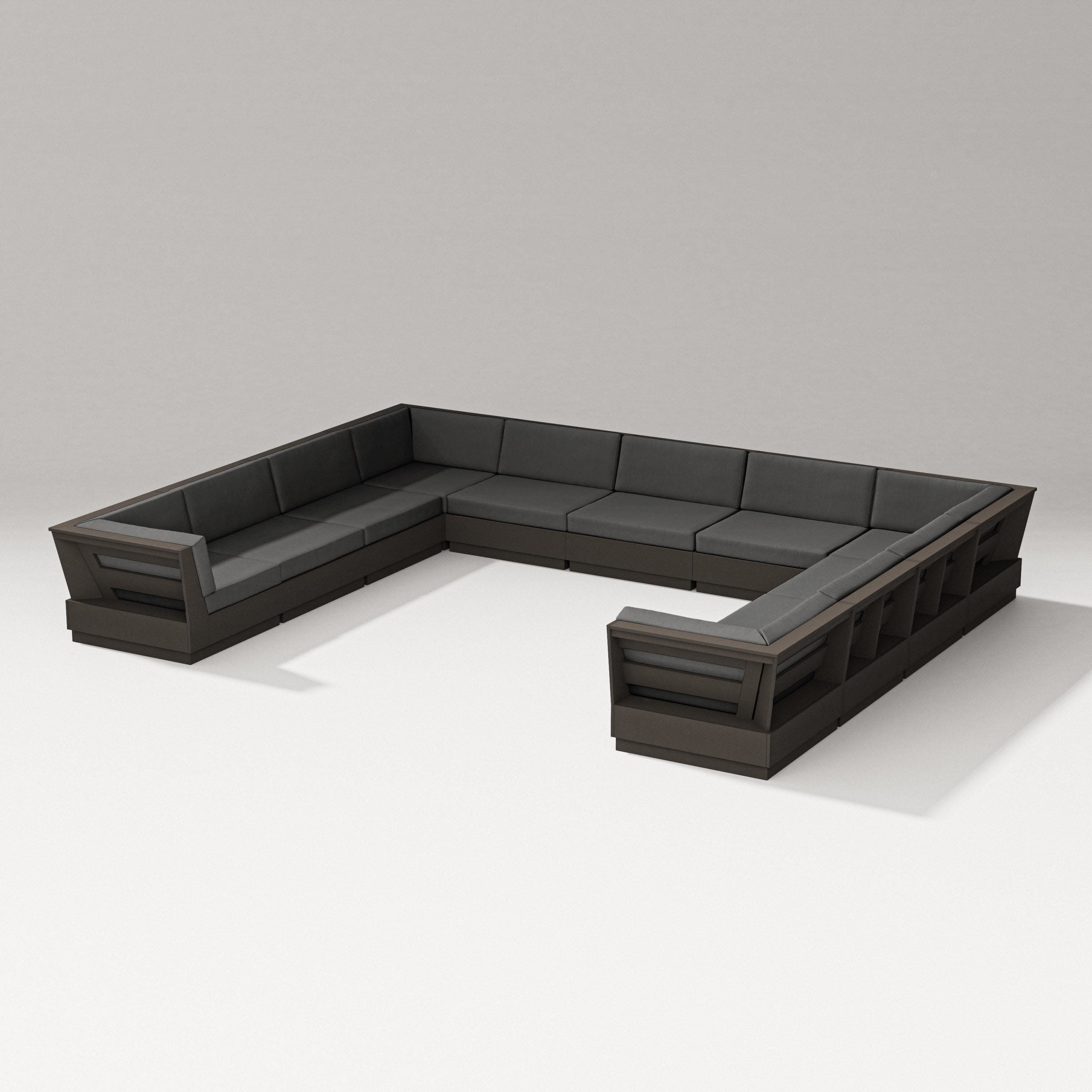 Elevate Large U-Shaped Sectional in Vintage Coffee / Spectrum Carbon