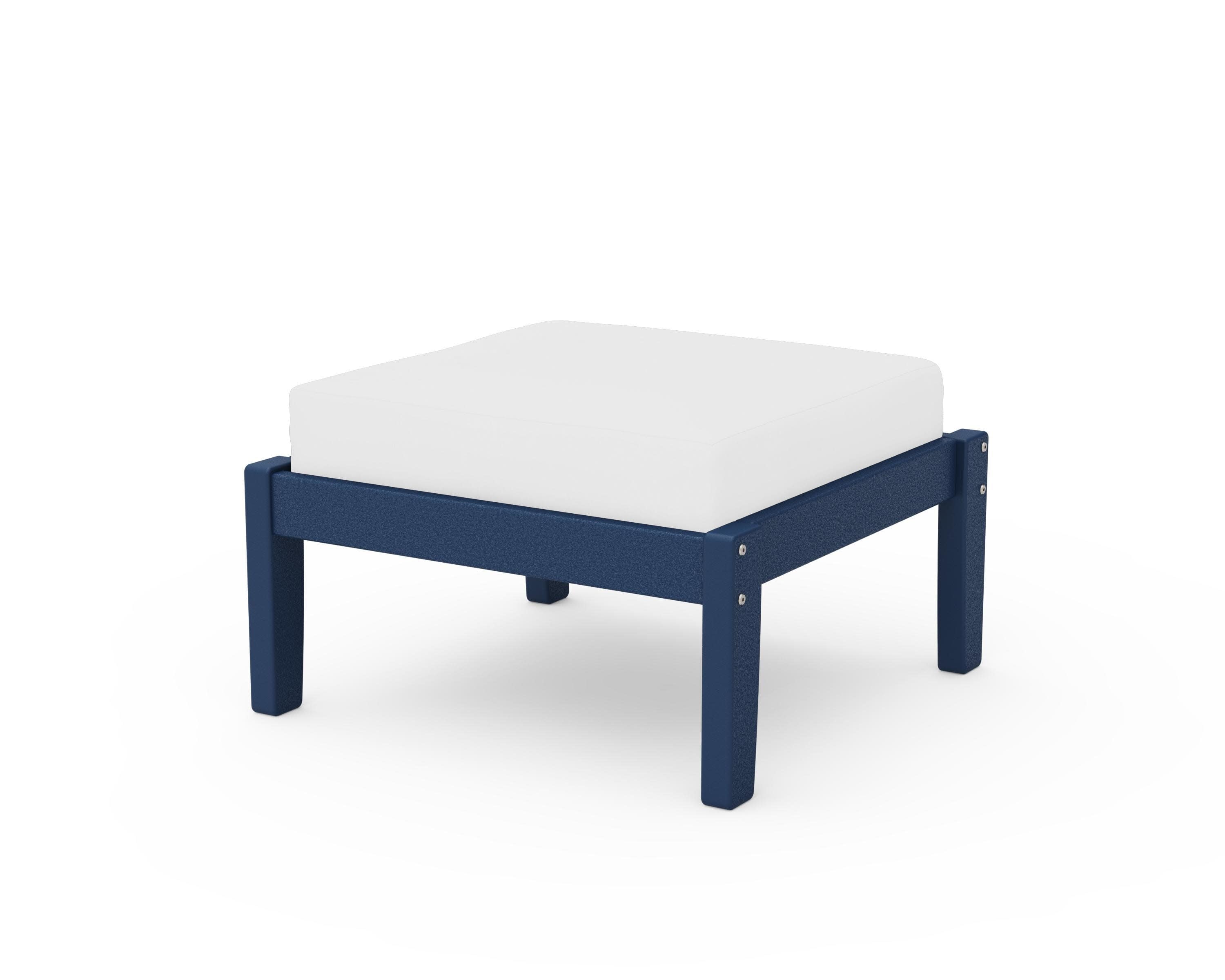 Deep Seating Ottoman in Navy / Natural