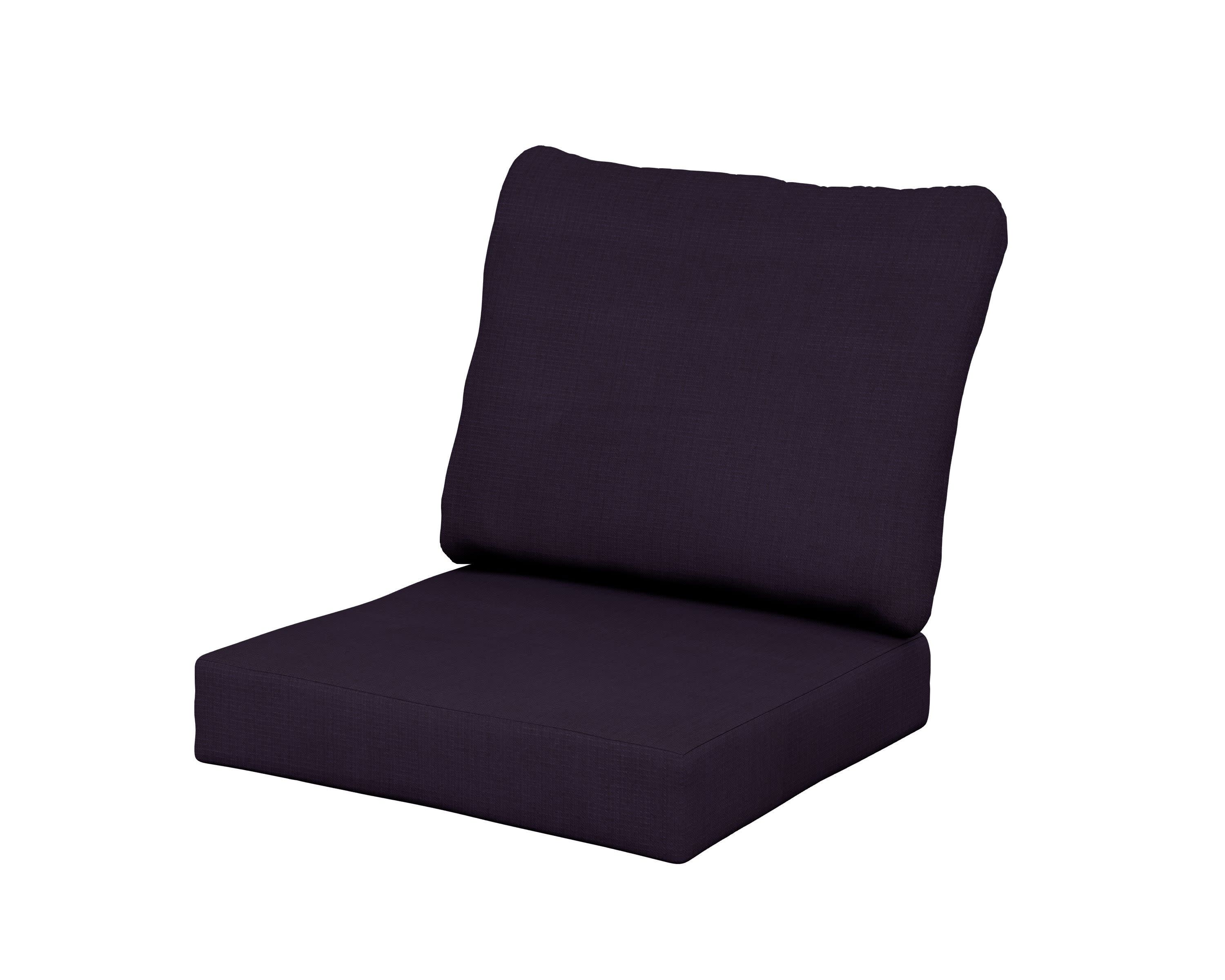 Baffle Seat/Back Cushion in Navy Linen
