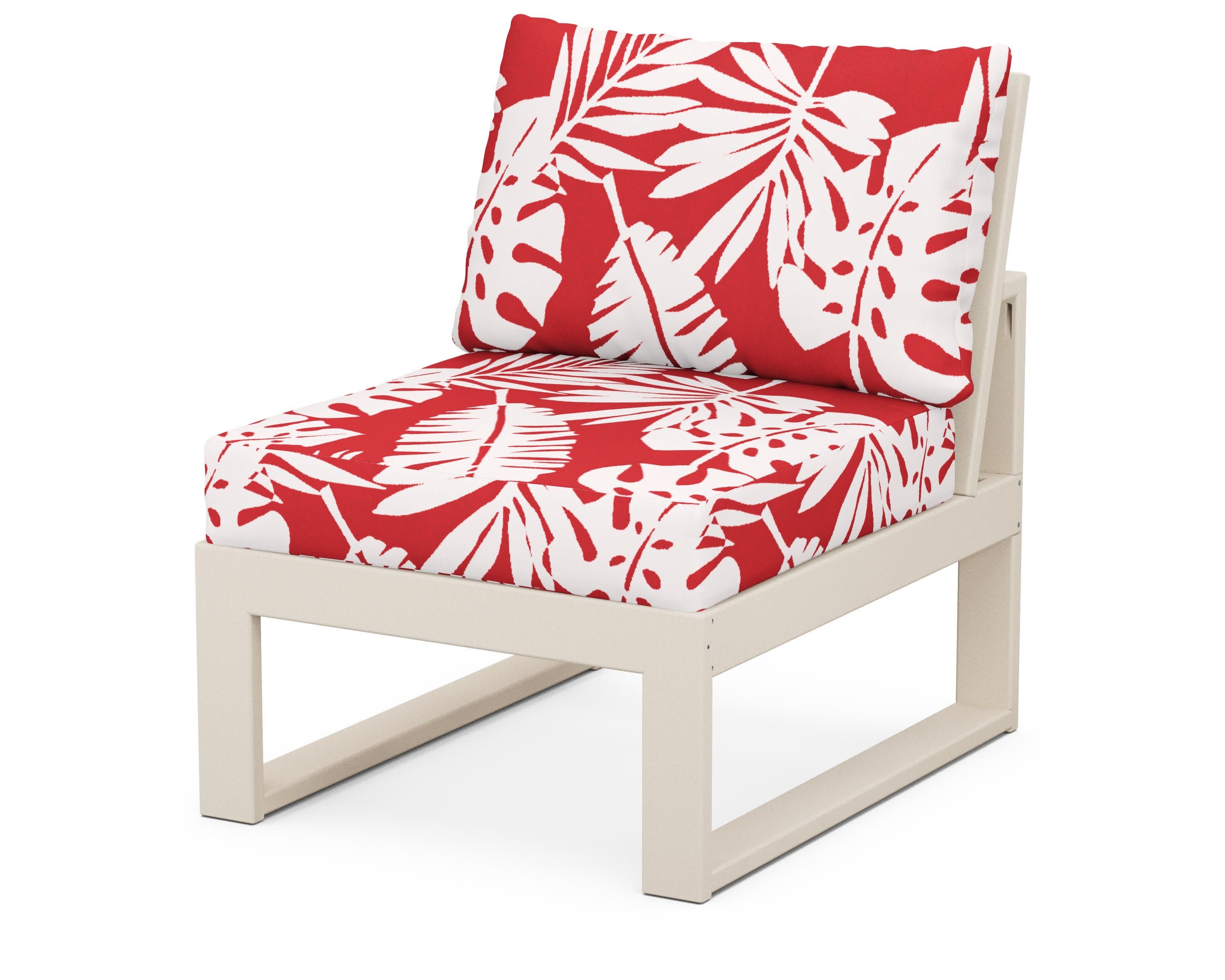 Modular Armless Chair in Sand / Leaf Crimson