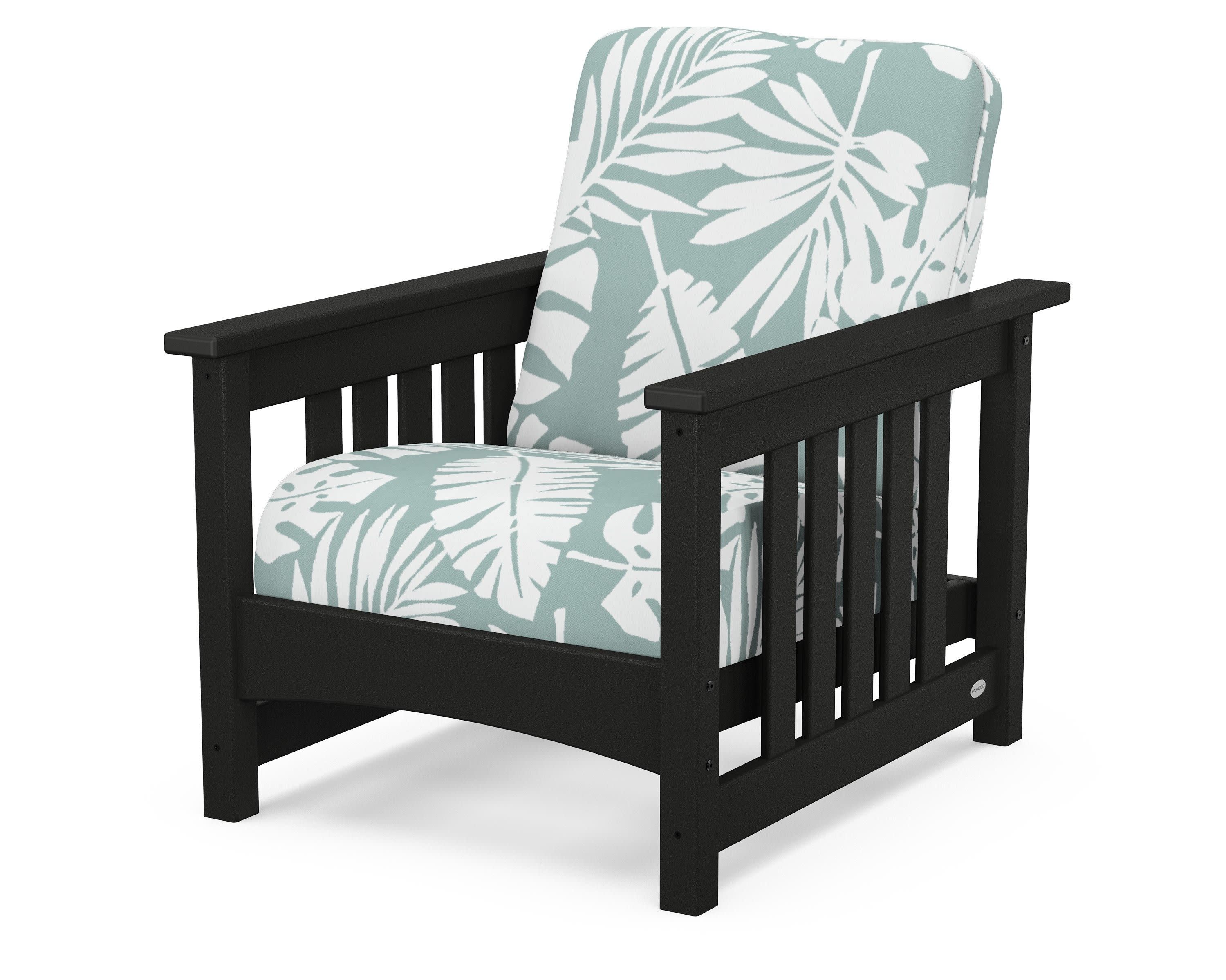 Club Mission Chair in Black / Leaf Glacier Spa