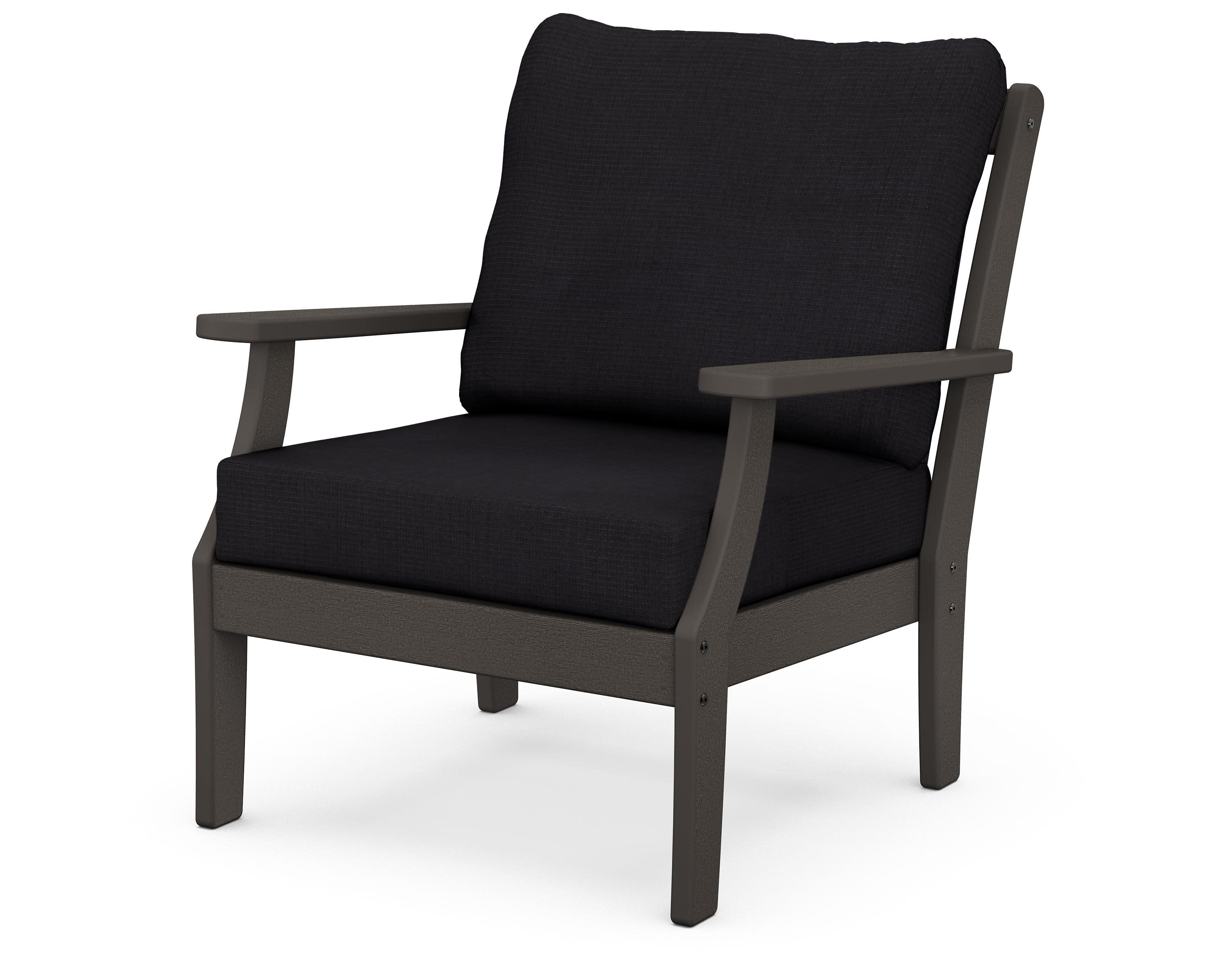 Braxton Deep Seating Chair in Vintage Coffee / Midnight Linen