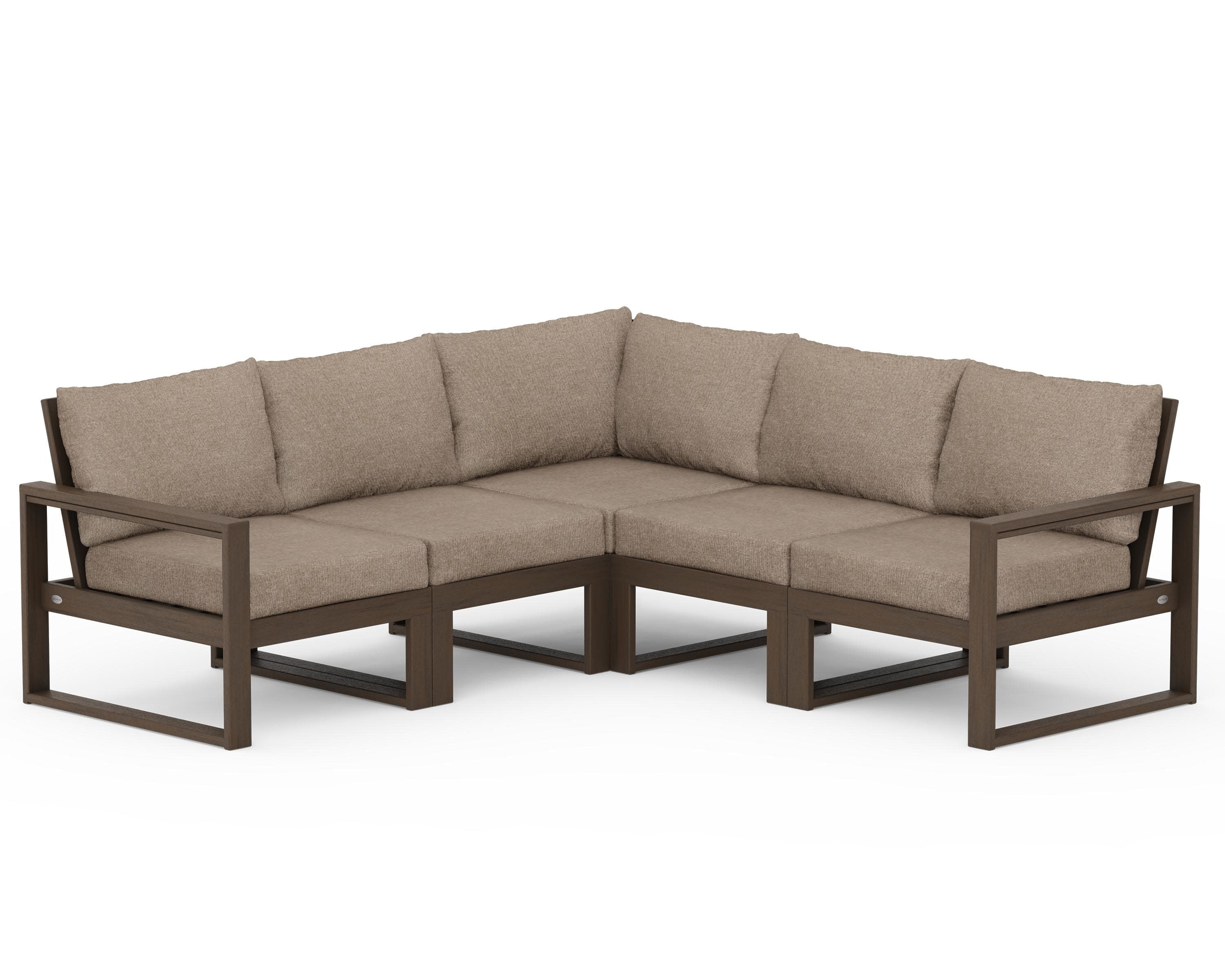 EDGE 5-Piece Modular Deep Seating Set in Kona / Spiced Burlap