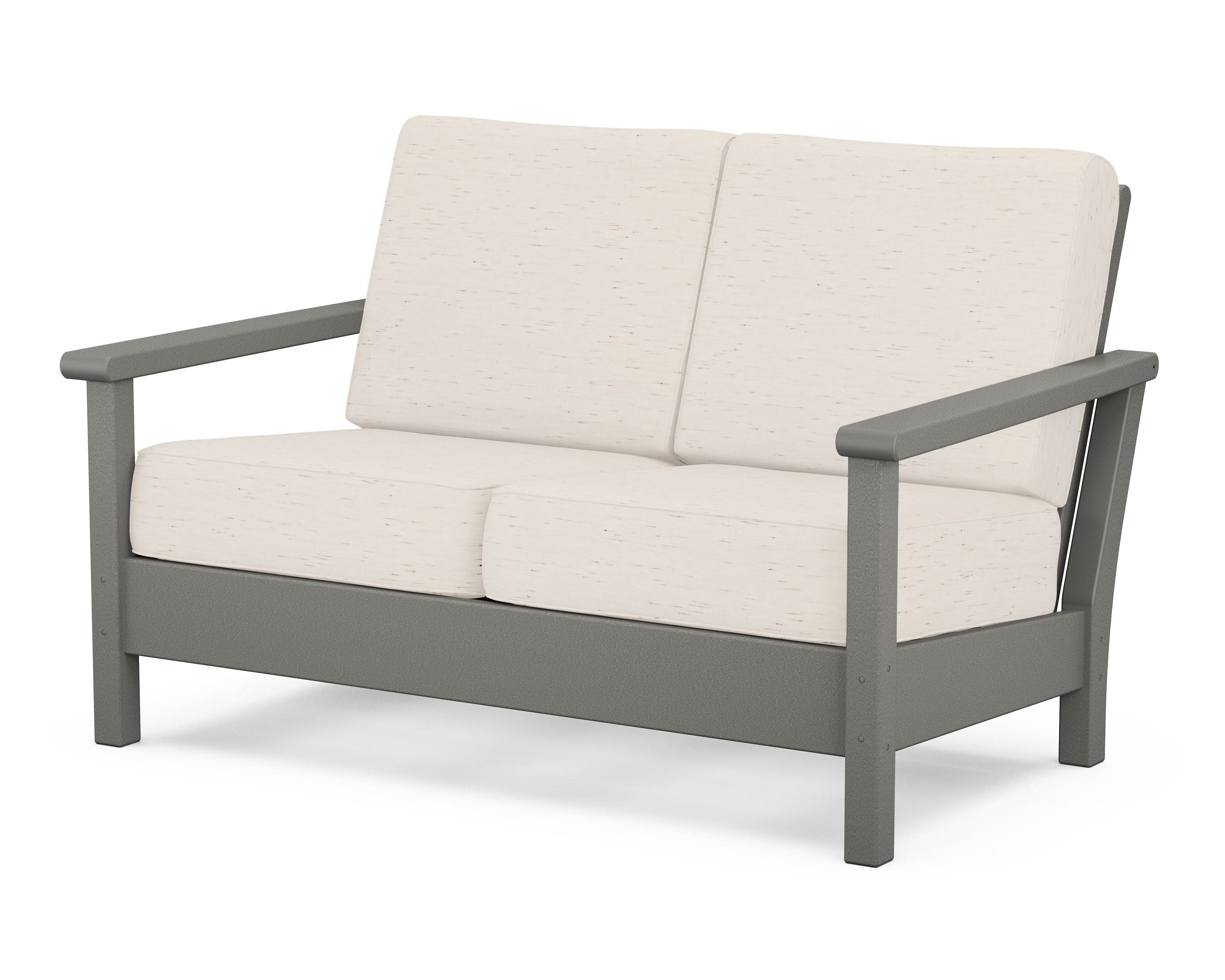 Harbour Deep Seating Loveseat in Slate Grey / Frequency Parchment