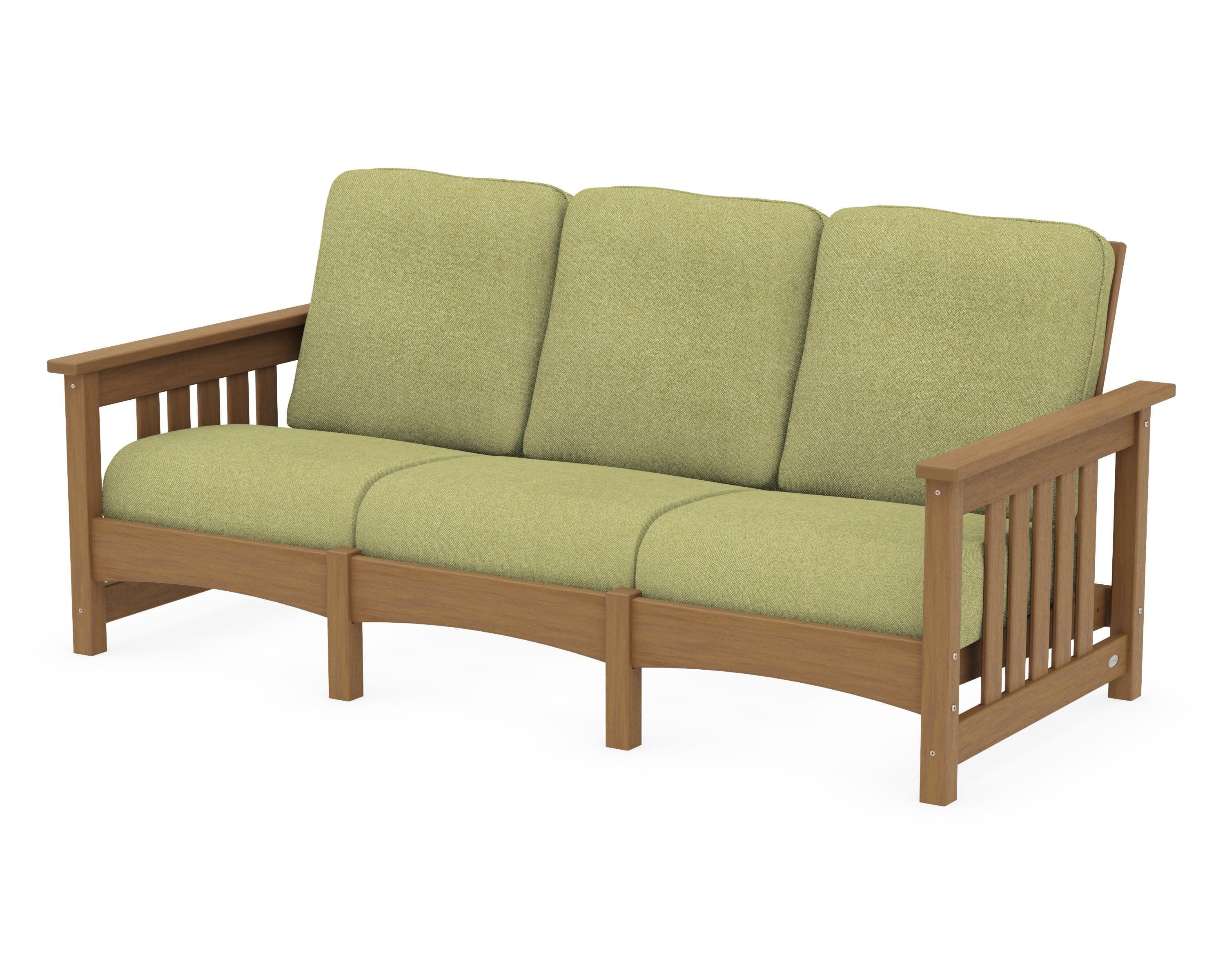 Club Mission Sofa in Natural / Chartreuse Boucle