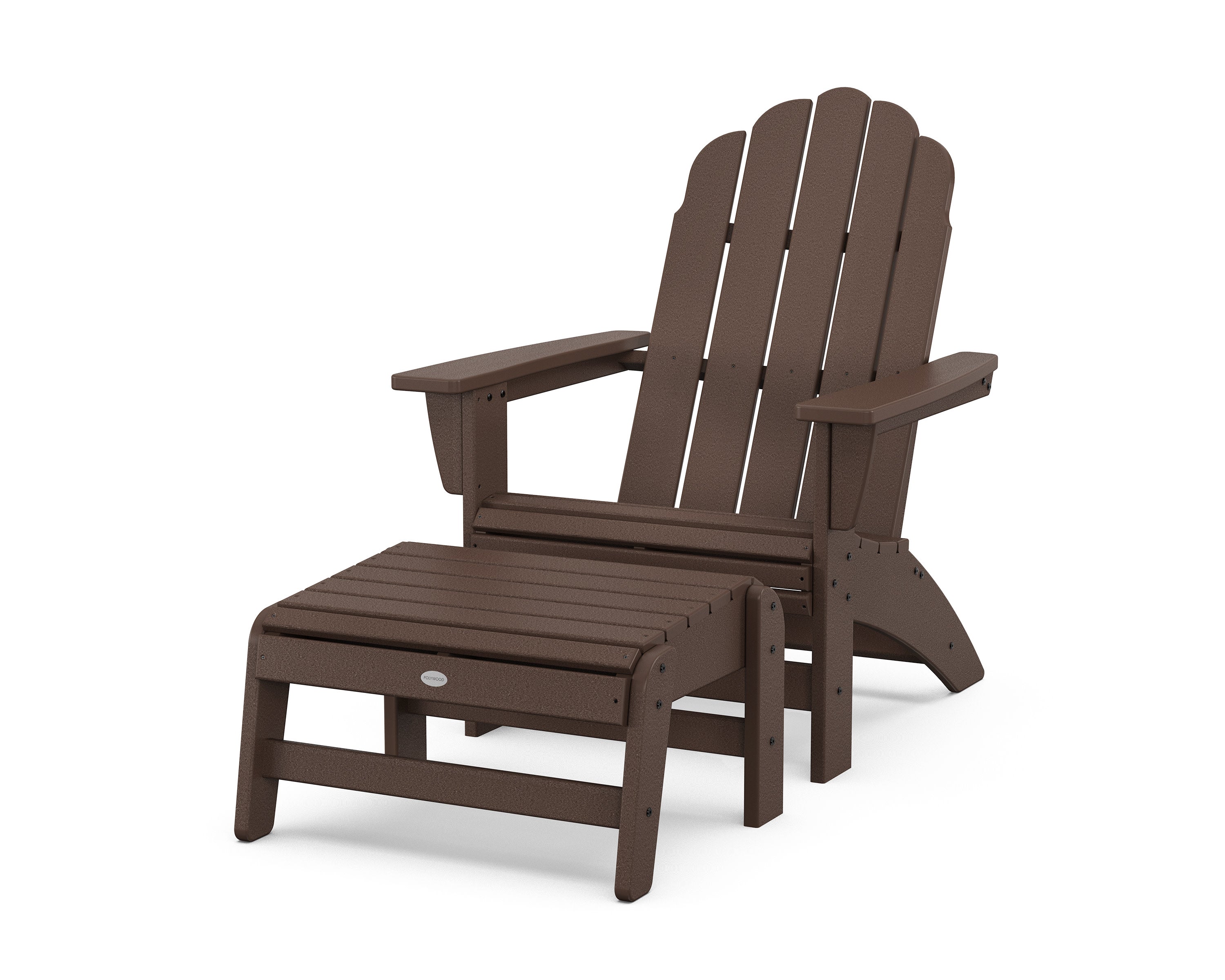 Vineyard Grand Adirondack Chair with Ottoman in Mahogany