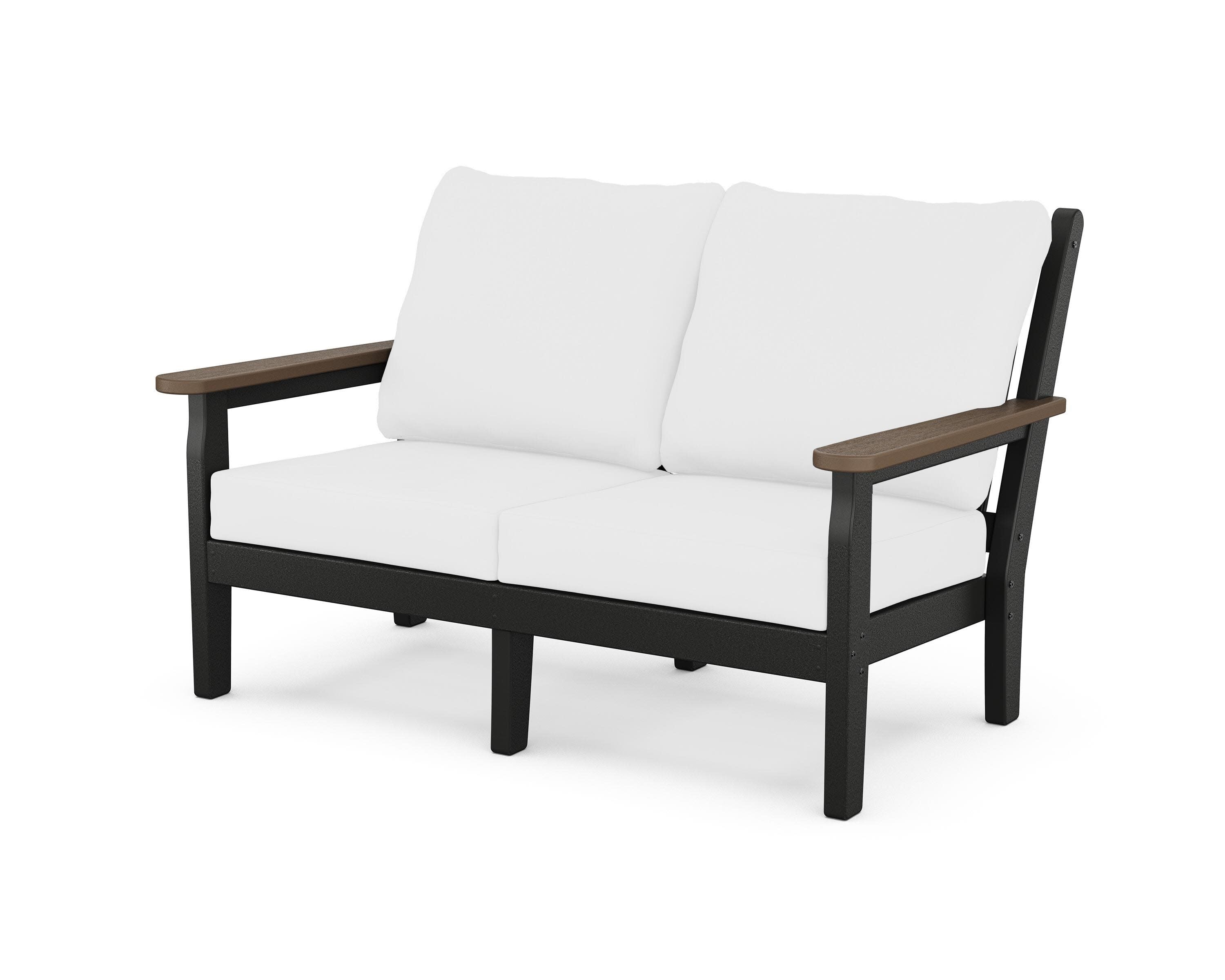 Chippendale Deep Seating Loveseat in Black / Kona / Natural