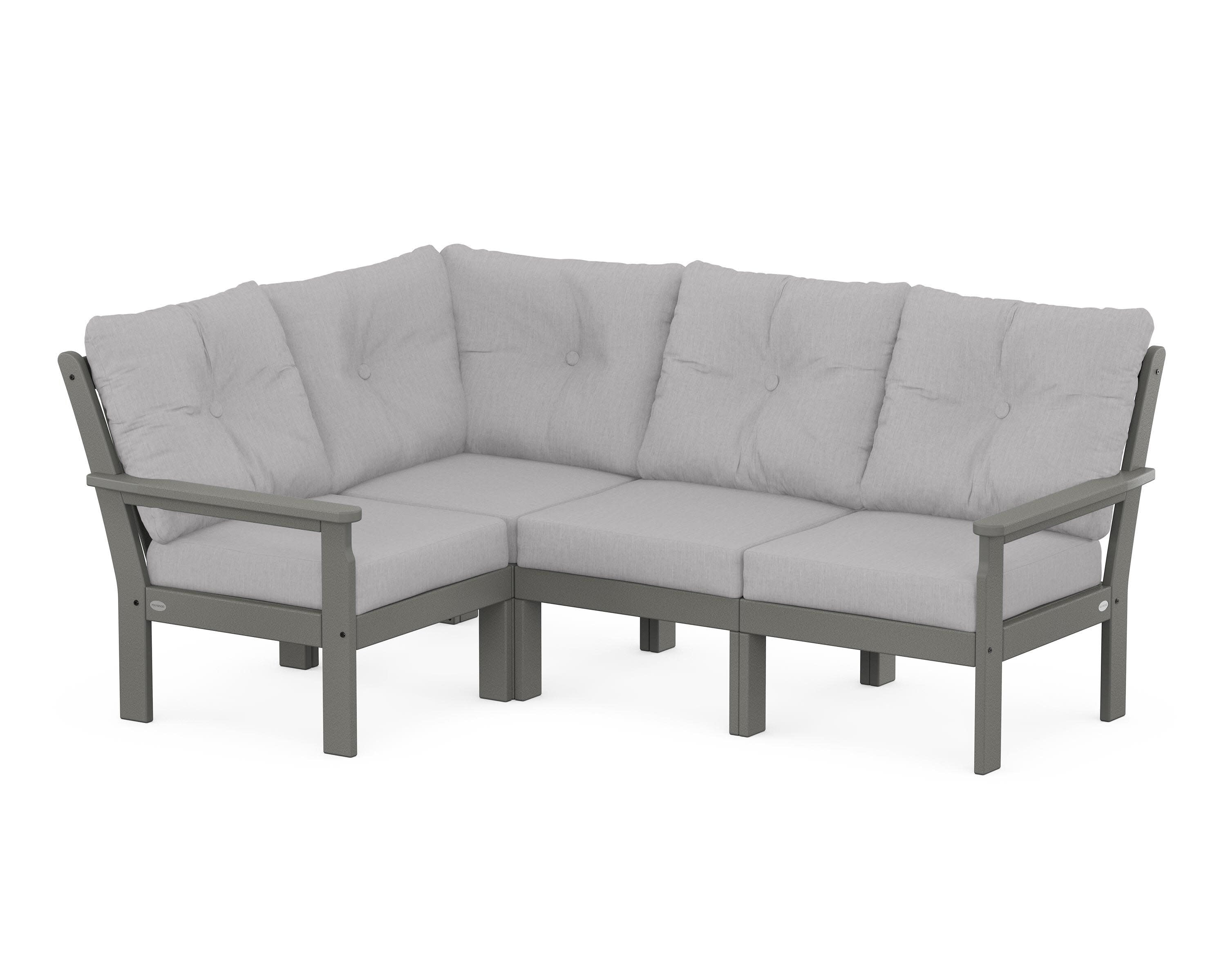 Vineyard 4-Piece Sectional in Slate Grey / Granite